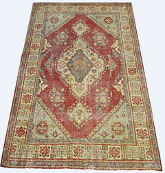 Handmade Vintage Persian Rug | 182 x 140 cm | 6' x 4'7" - Najaf Rugs & Textile