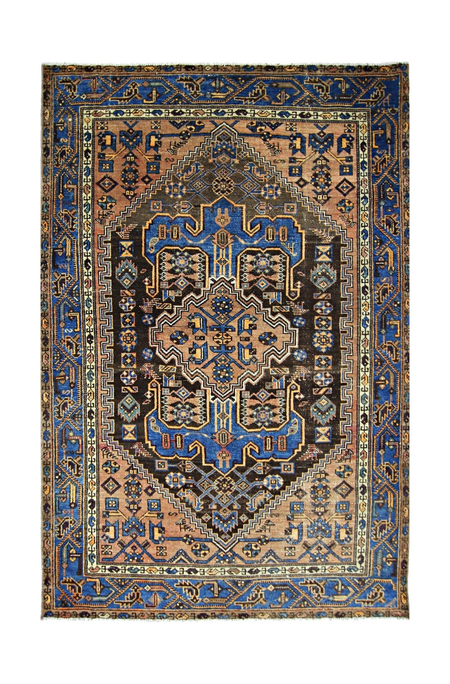 Handmade Vintage Persian Rug | 189 x 132 cm | 6'2" x 4'4" - Najaf Rugs & Textile