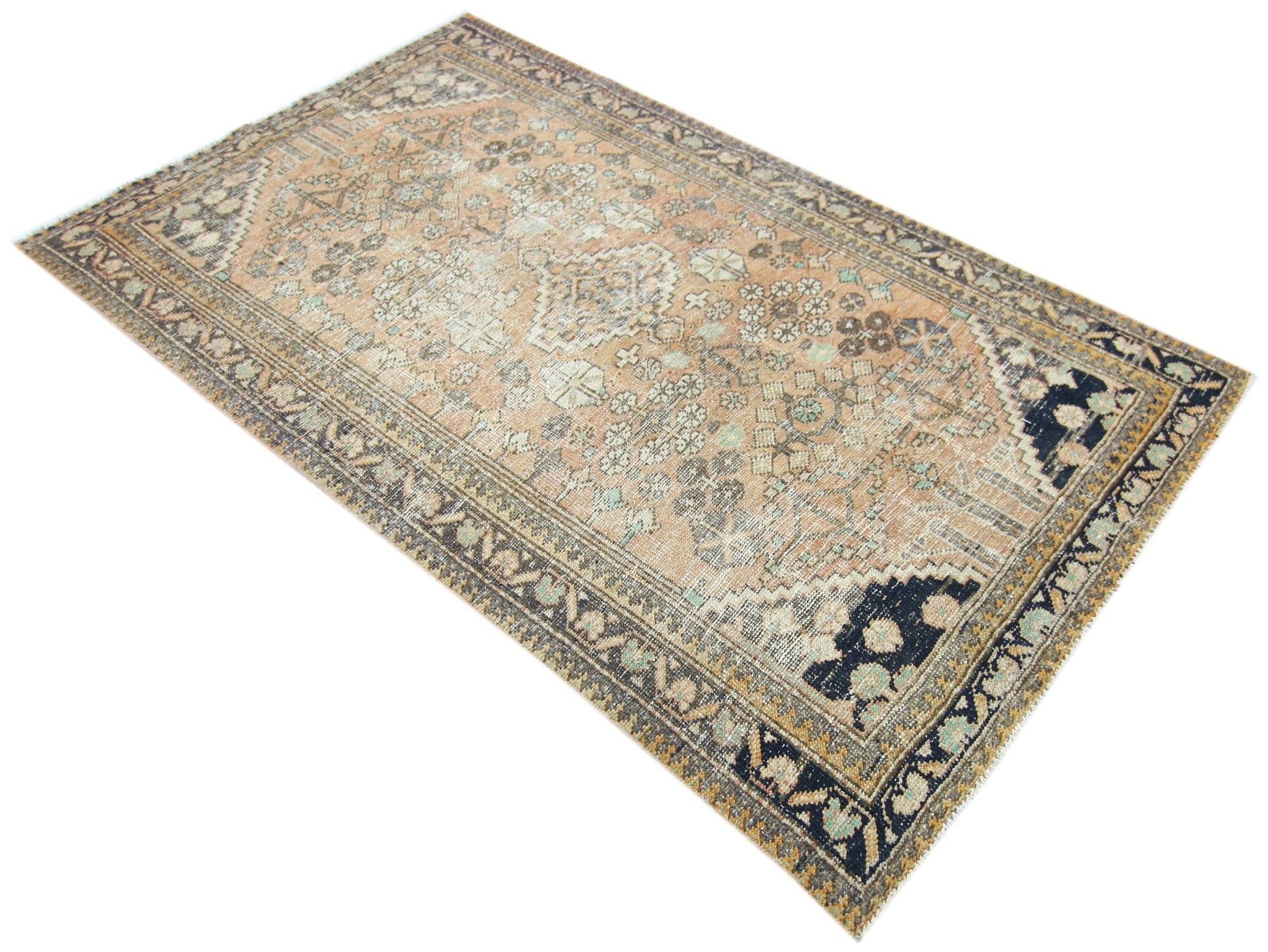 Handmade Vintage Persian Rug | 201 x 117 cm | 6'7" x 3'10" - Najaf Rugs & Textile