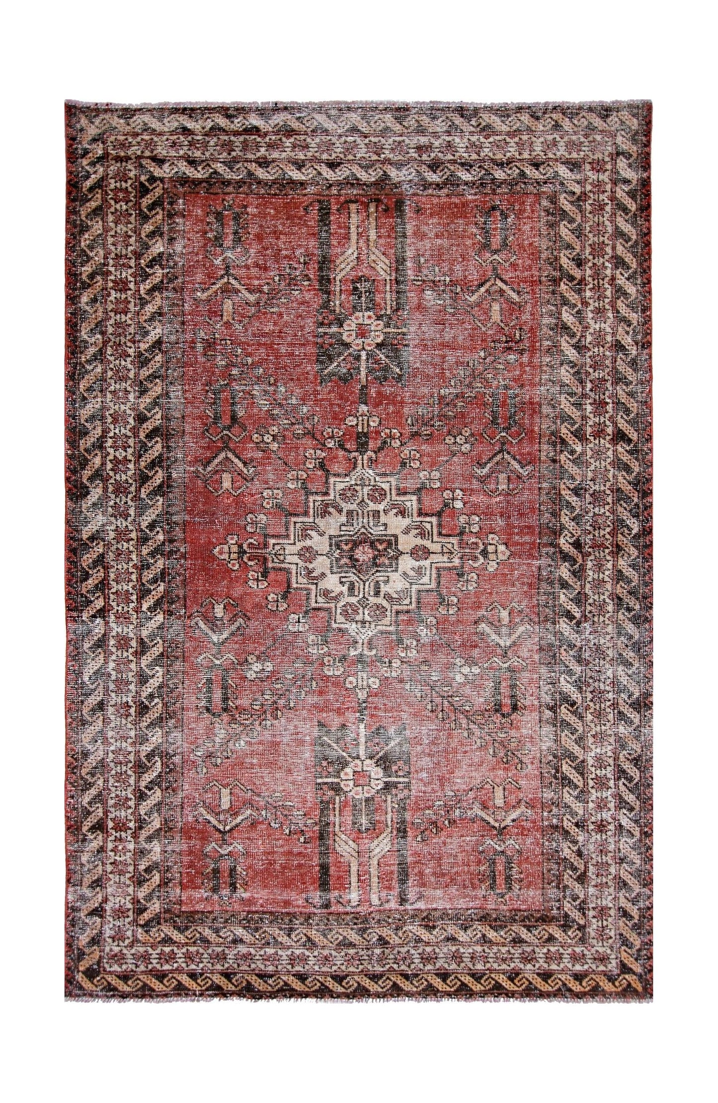 Handmade Vintage Persian Rug | 201 x 132 cm | 6'7" x 4'4" - Najaf Rugs & Textile