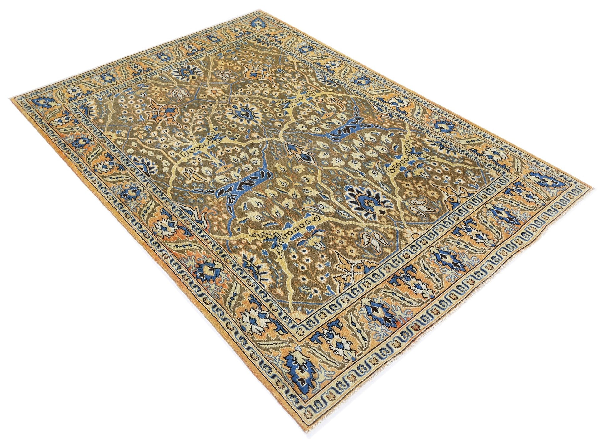 Handmade Vintage Persian Rug | 203 x 132 cm | 6'8" x 4'4" - Najaf Rugs & Textile