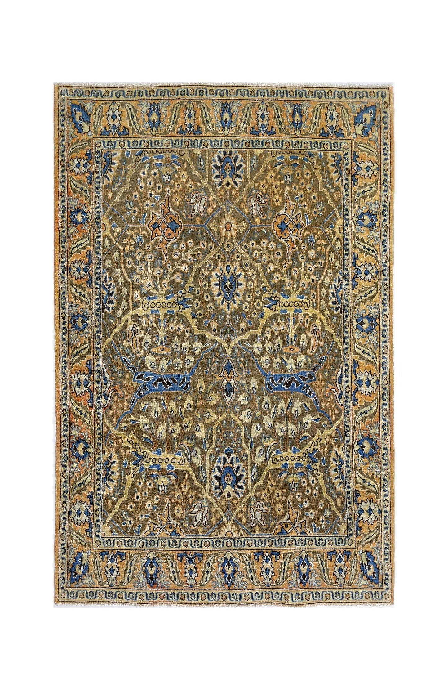 Handmade Vintage Persian Rug | 203 x 132 cm | 6'8" x 4'4" - Najaf Rugs & Textile