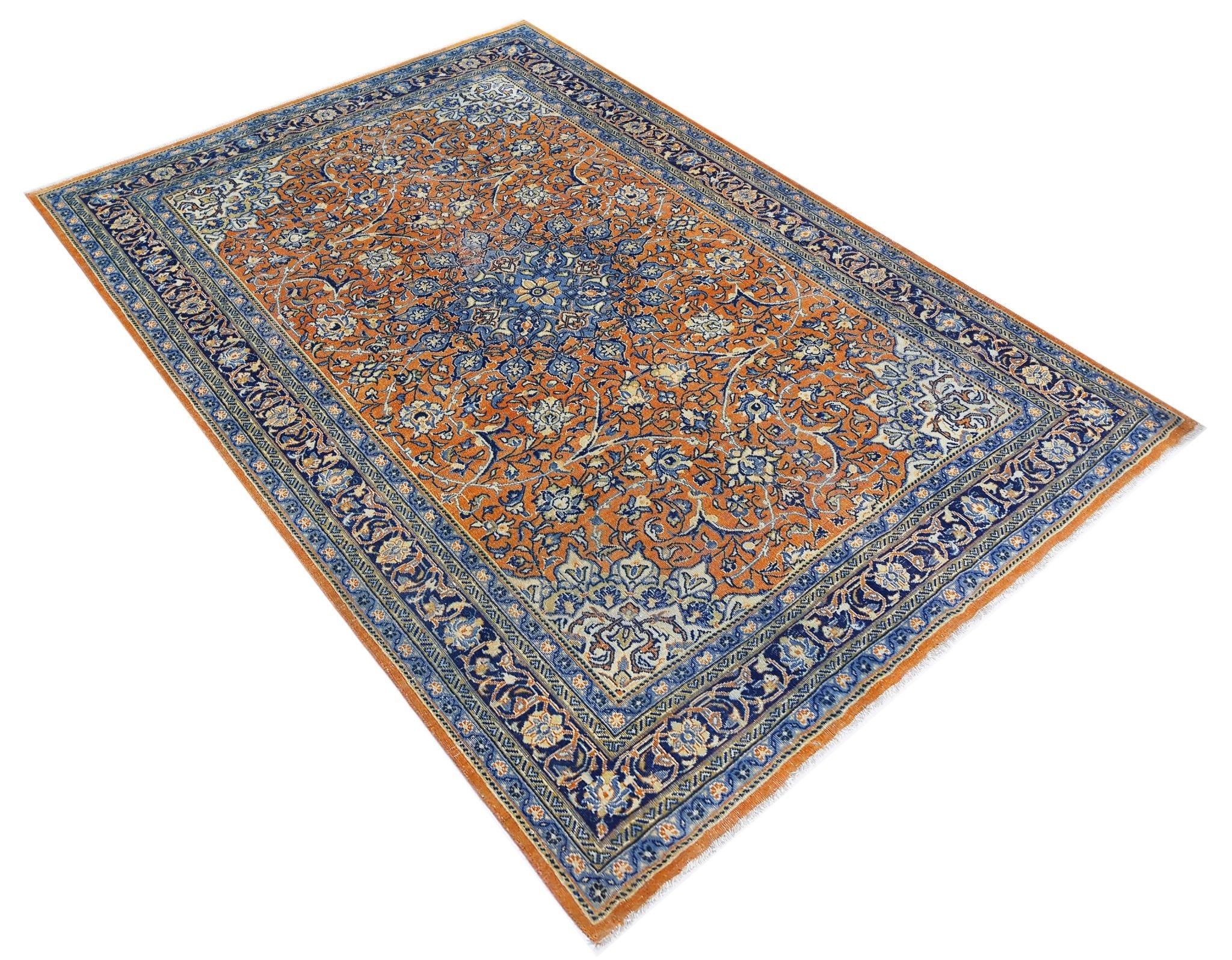 Handmade Vintage Persian Rug | 203 x 135 cm | 6'8" x 4'5" - Najaf Rugs & Textile