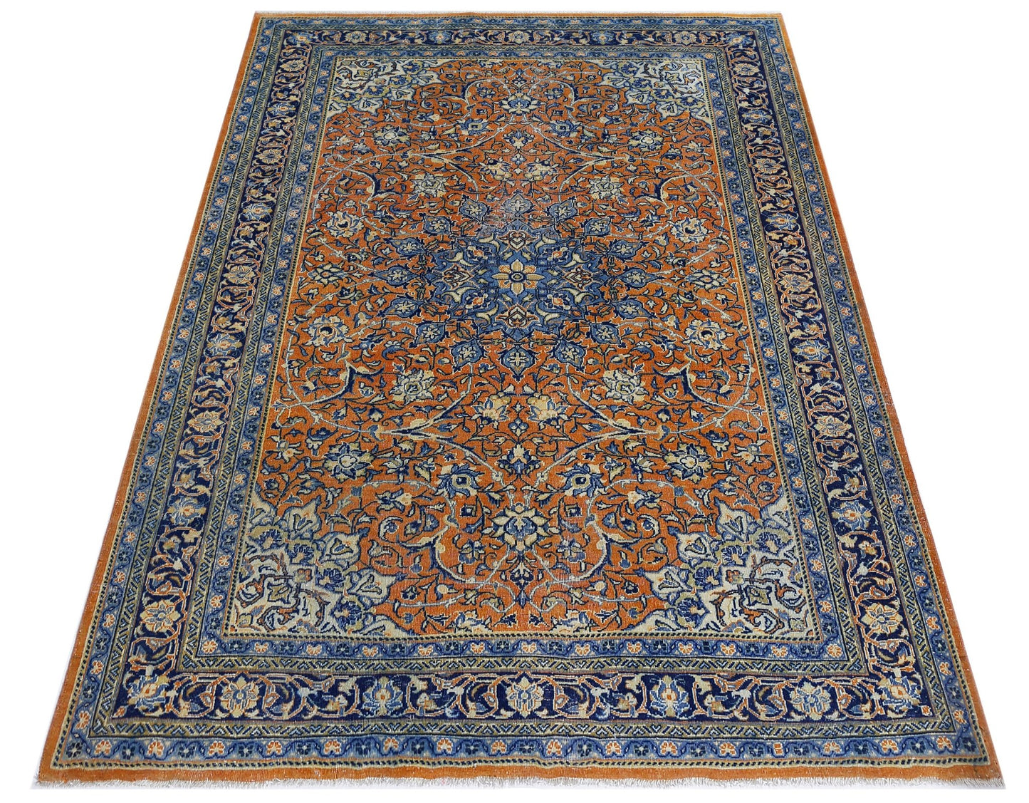 Handmade Vintage Persian Rug | 203 x 135 cm | 6'8" x 4'5" - Najaf Rugs & Textile