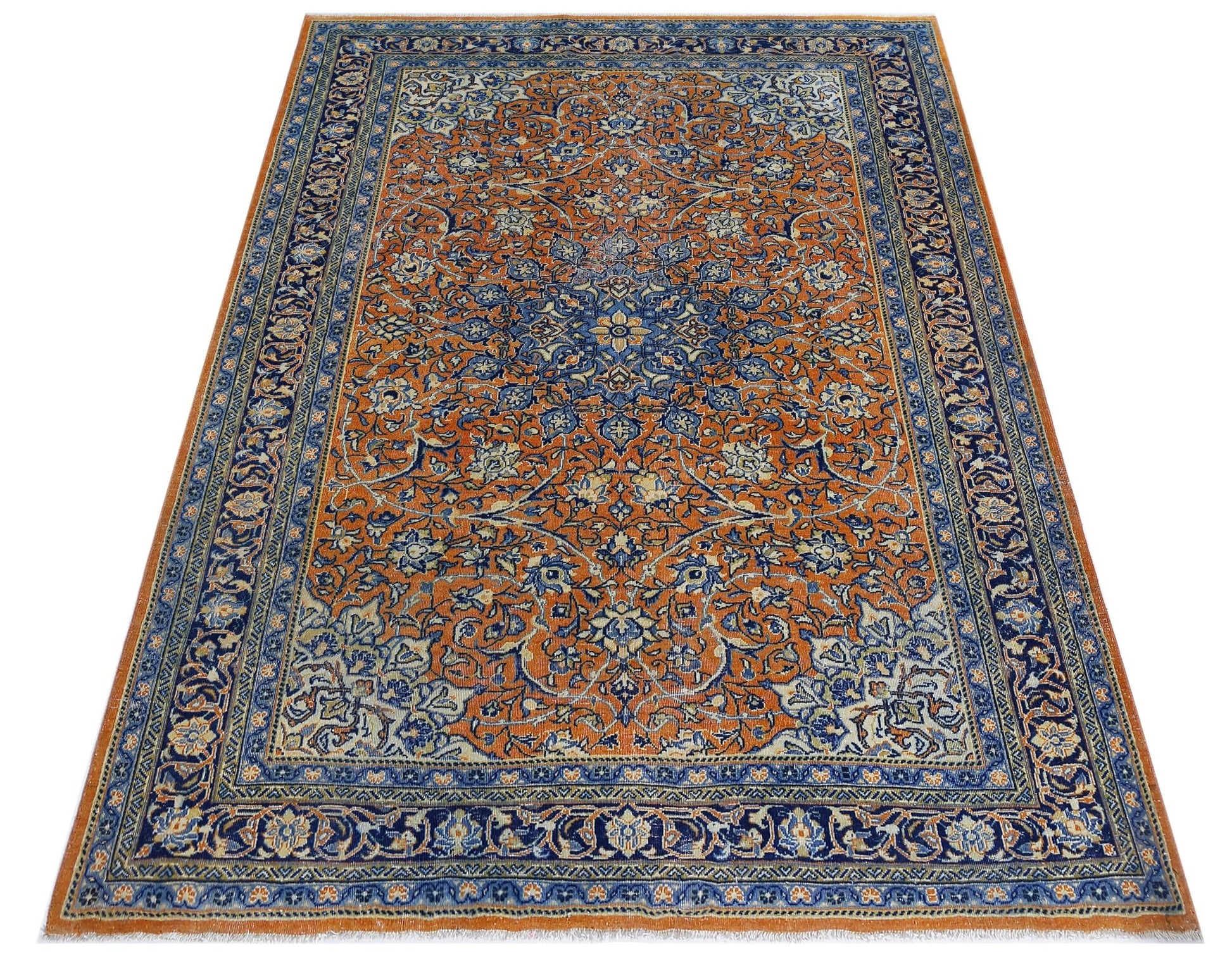Handmade Vintage Persian Rug | 203 x 135 cm | 6'8" x 4'5" - Najaf Rugs & Textile