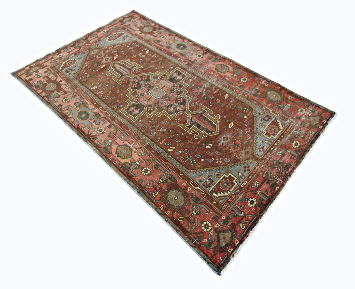 Handmade Vintage Persian Rug | 204 x 125 cm | 6'8" x 4'1" - Najaf Rugs & Textile
