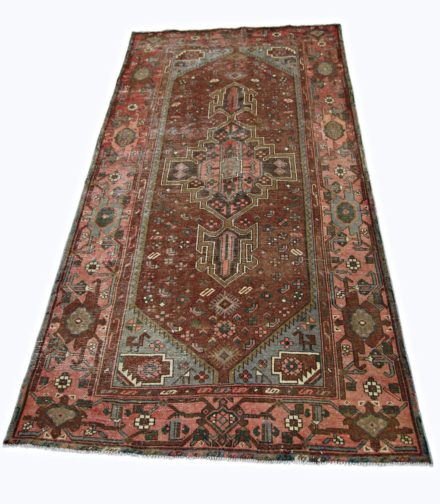 Handmade Vintage Persian Rug | 204 x 125 cm | 6'8" x 4'1" - Najaf Rugs & Textile