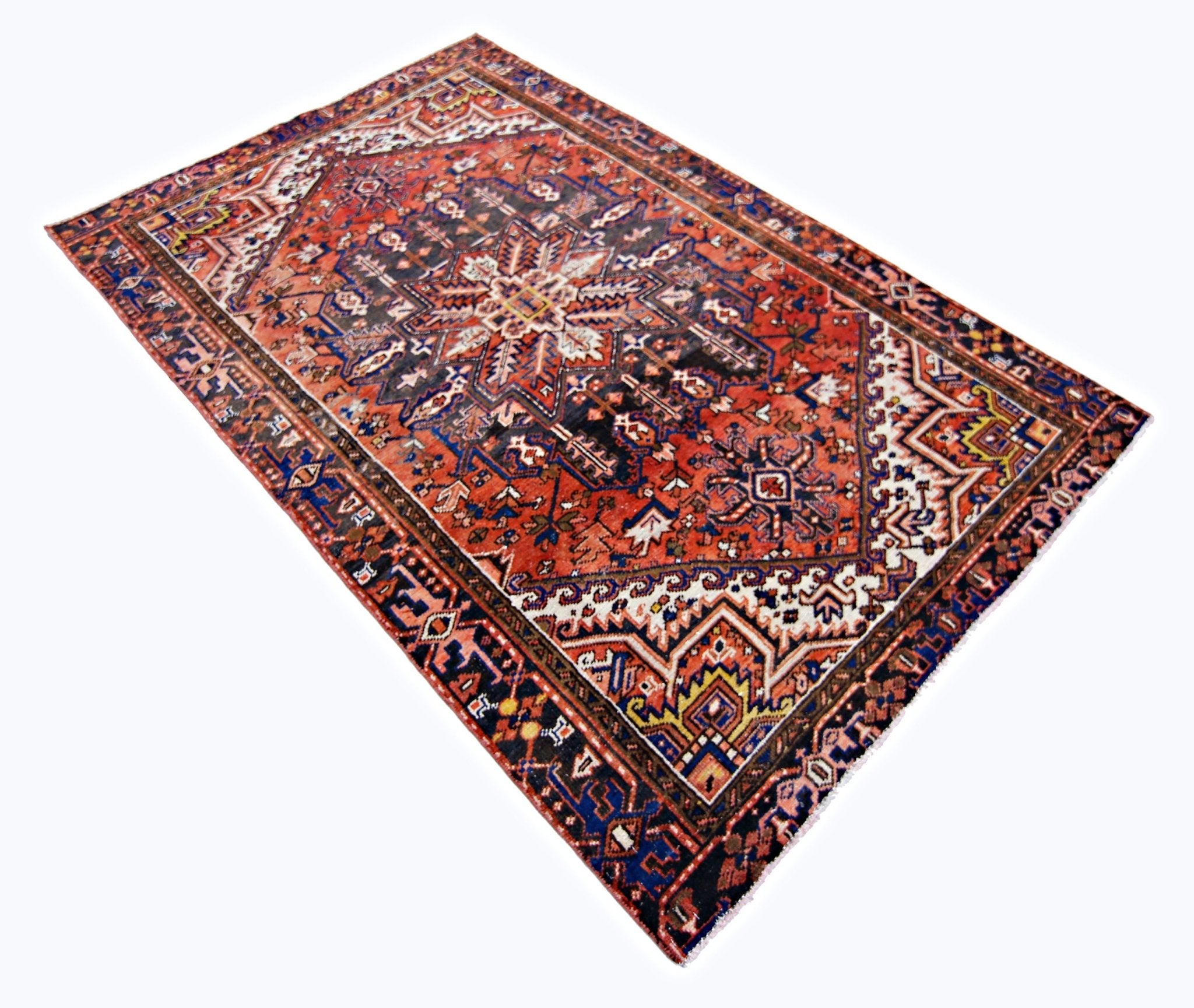 Handmade Vintage Persian Rug | 212 x 136 cm | 7' x 4'5" - Najaf Rugs & Textile