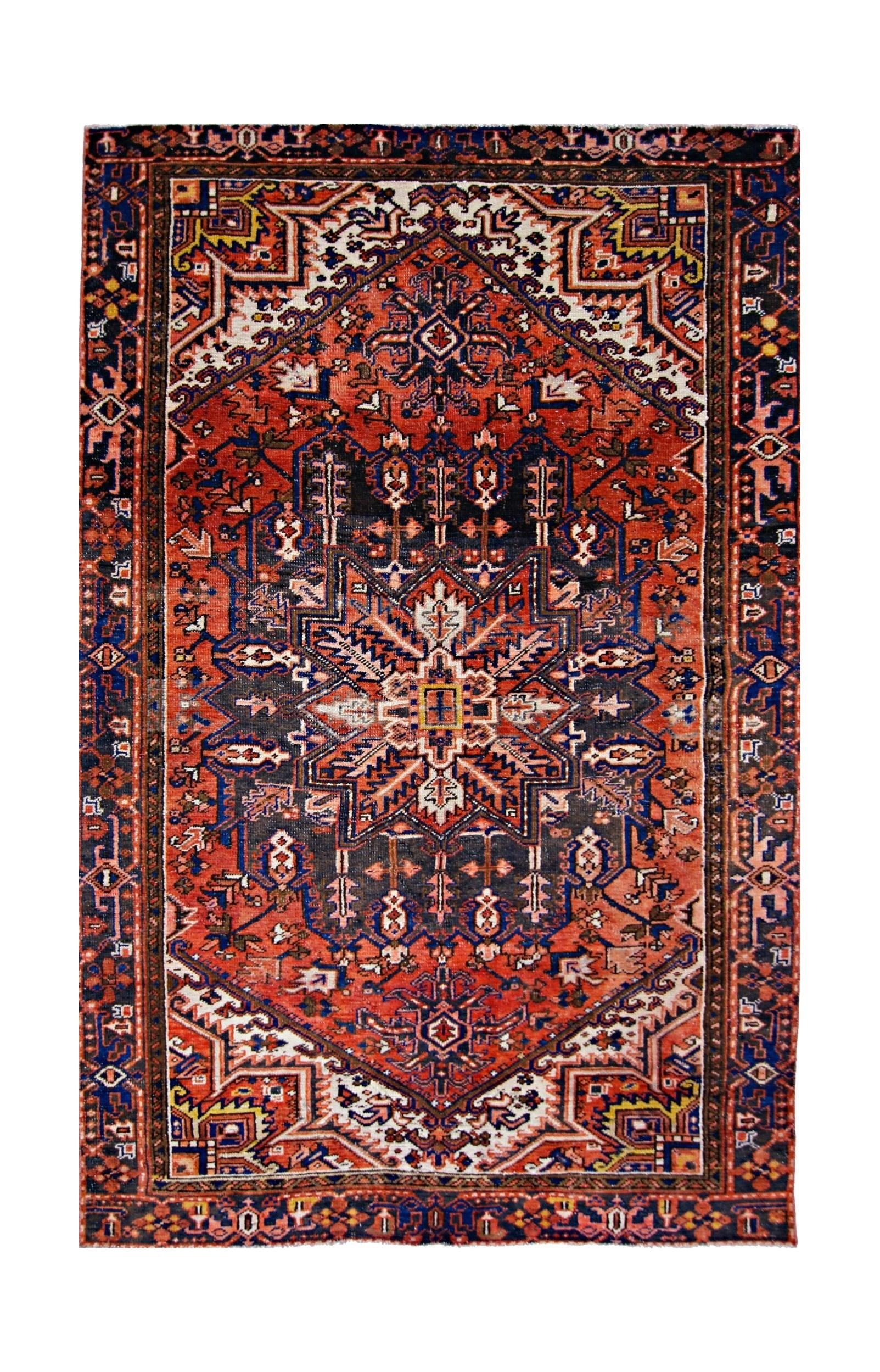 Handmade Vintage Persian Rug | 212 x 136 cm | 7' x 4'5" - Najaf Rugs & Textile