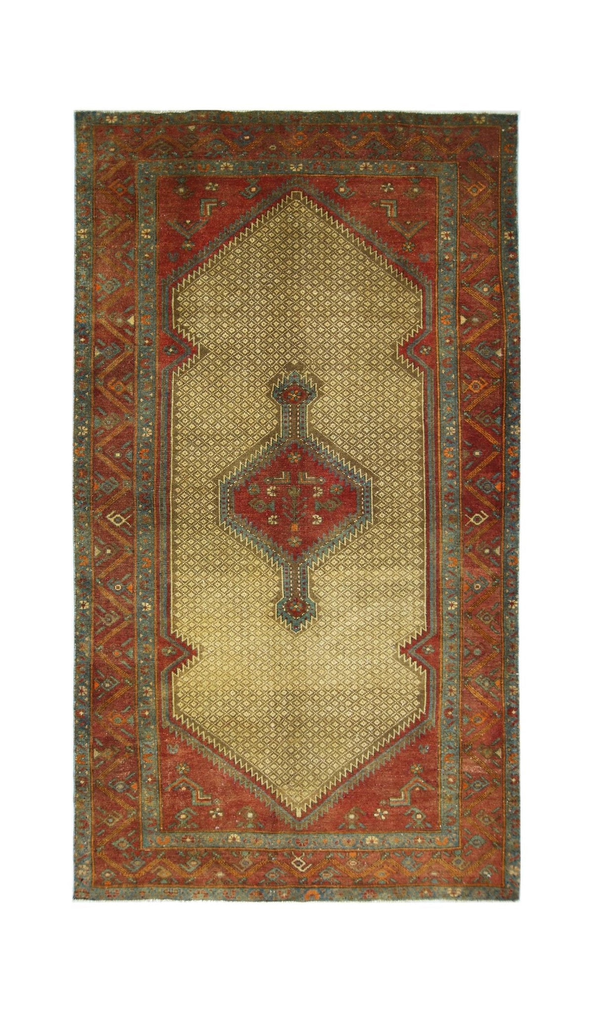 Handmade Vintage Persian Rug | 222 x 127 cm | 7'3" x 4'2" - Najaf Rugs & Textile