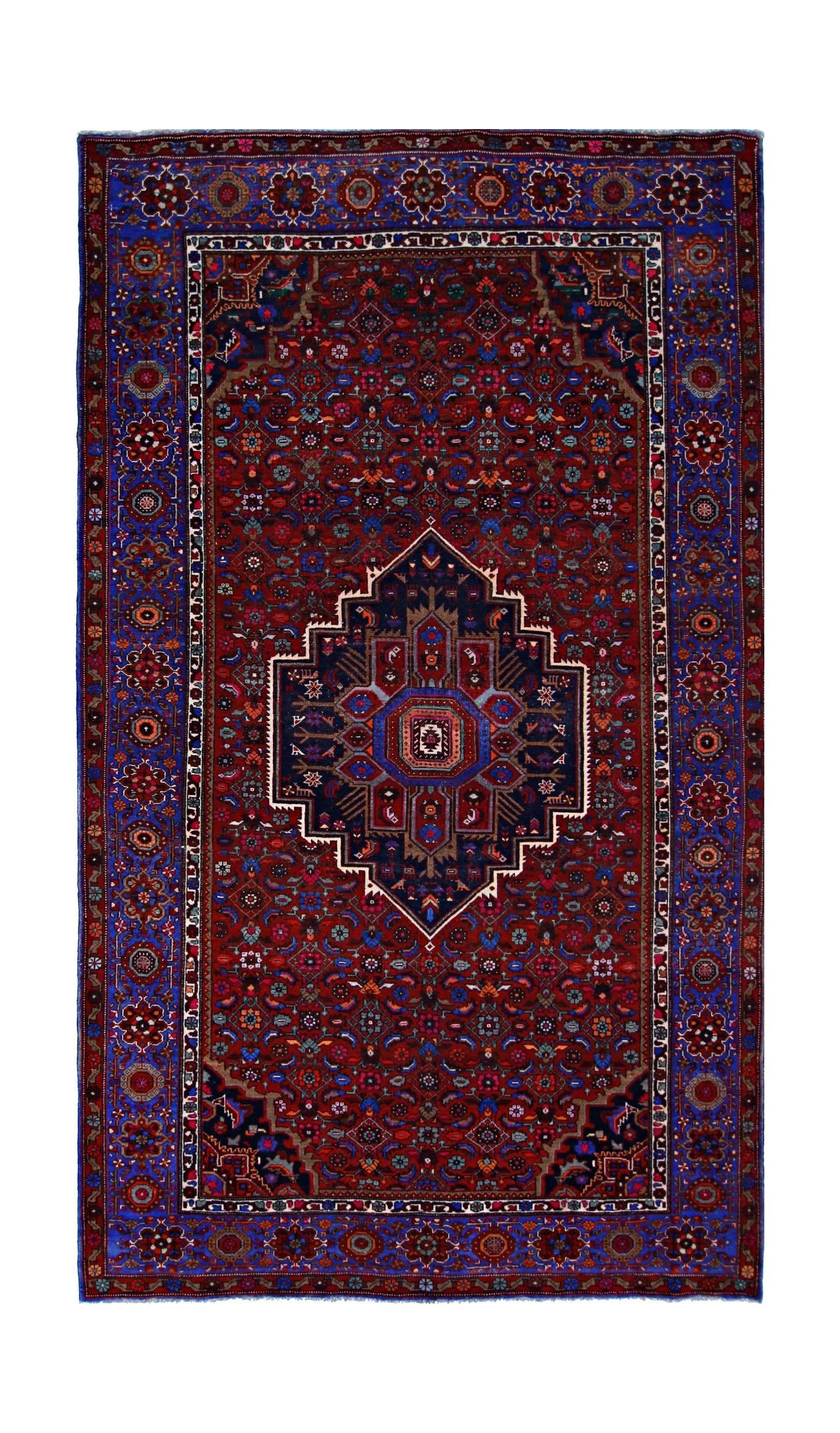 Handmade Vintage Persian Rug | 222 x 131 cm | 7'3" x 4'4" - Najaf Rugs & Textile