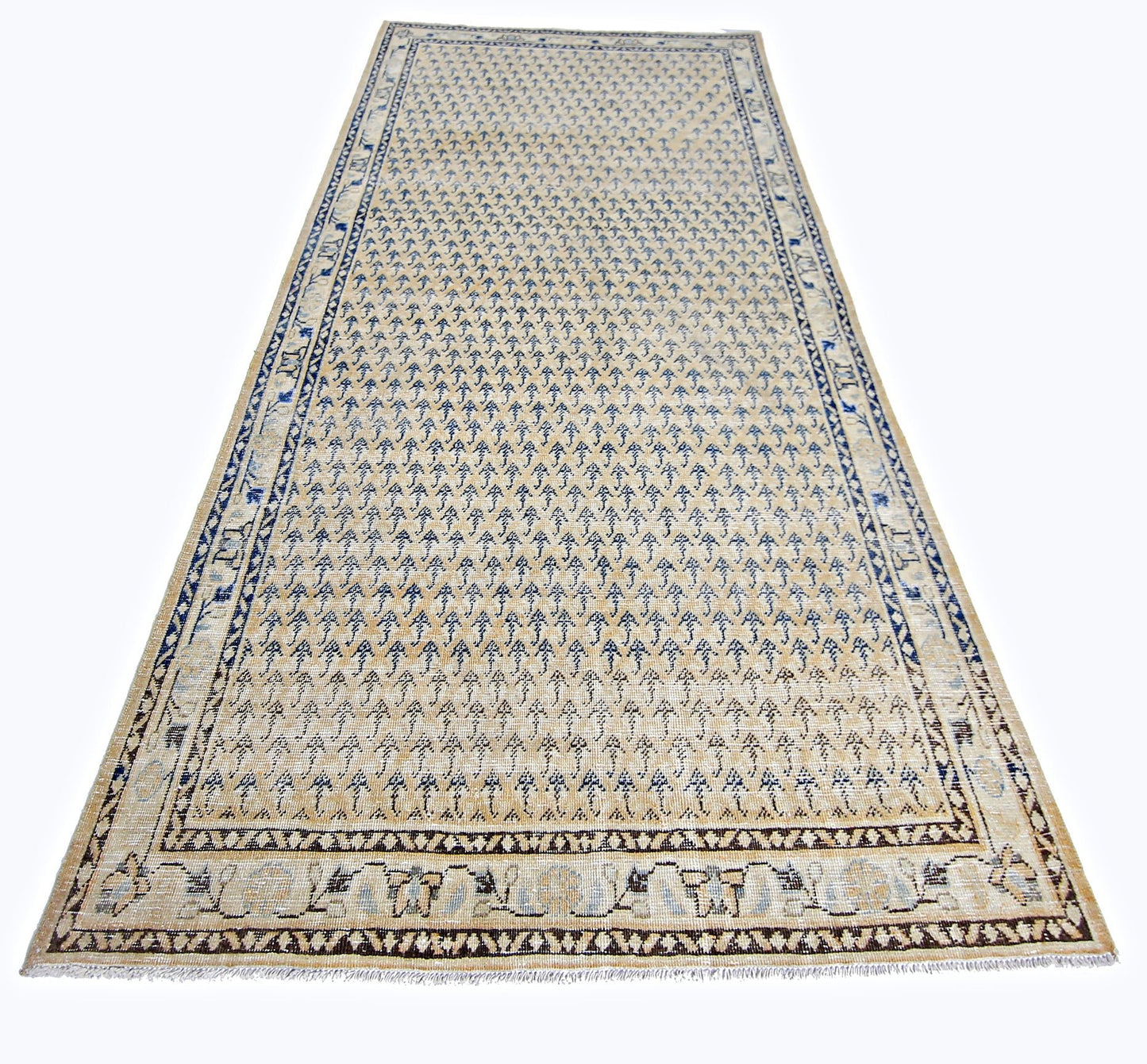 Handmade Vintage Persian Rug | 283 x 132 cm | 9'3" x 4'4" - Najaf Rugs & Textile