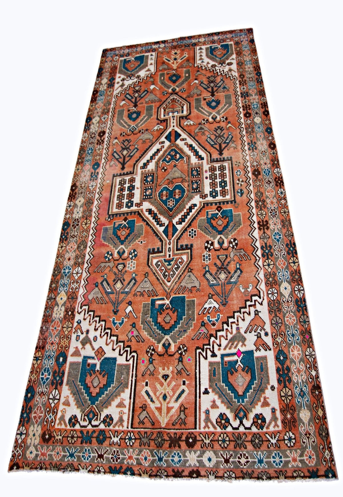 Handmade Vintage Persian Rug | 297 x 156 cm | 9'9" x 5'1" - Najaf Rugs & Textile