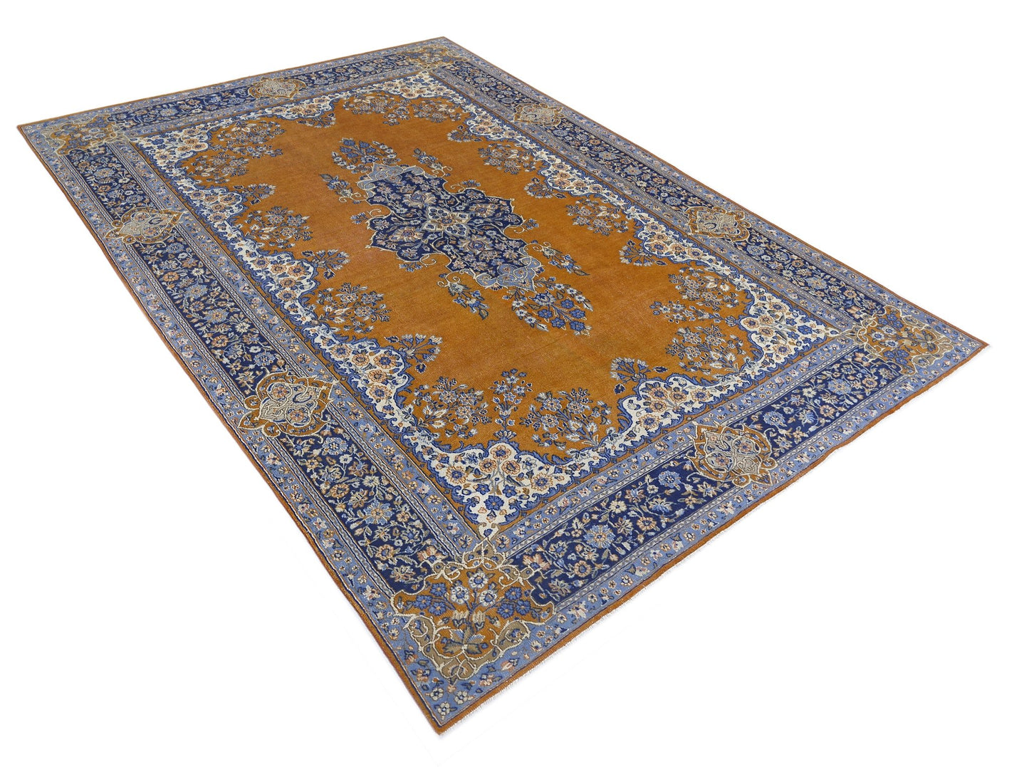 Handmade Vintage Persian Rug | 311 x 201 cm | 10'3" x 6'7" - Najaf Rugs & Textile