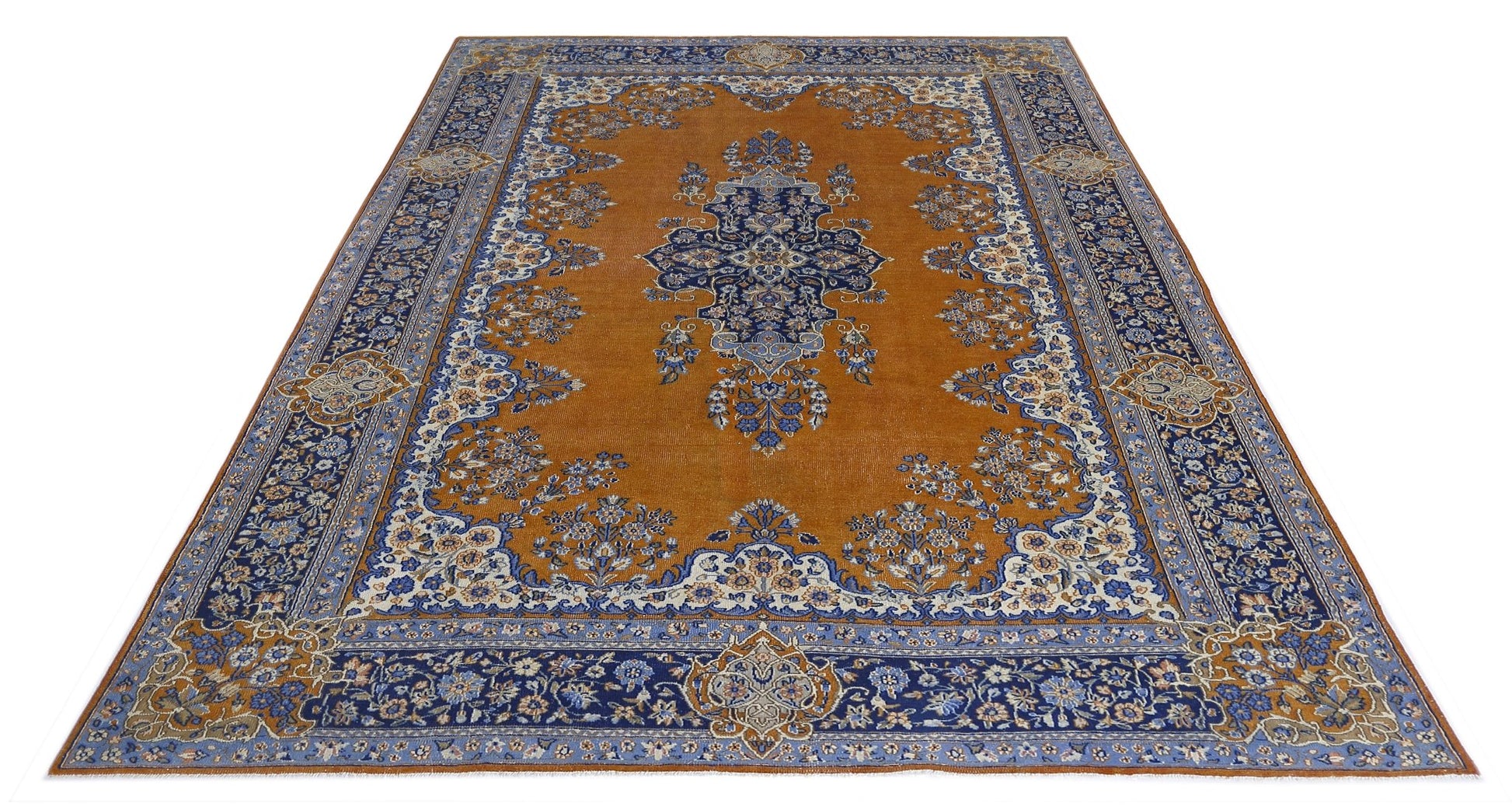 Handmade Vintage Persian Rug | 311 x 201 cm | 10'3" x 6'7" - Najaf Rugs & Textile
