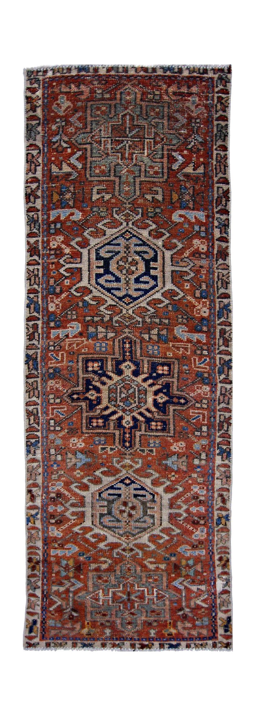 Handmade Vintage Persian Hallway Runner | 148 x 50 cm | 4'10" x 1'8" - Najaf Rugs & Textile