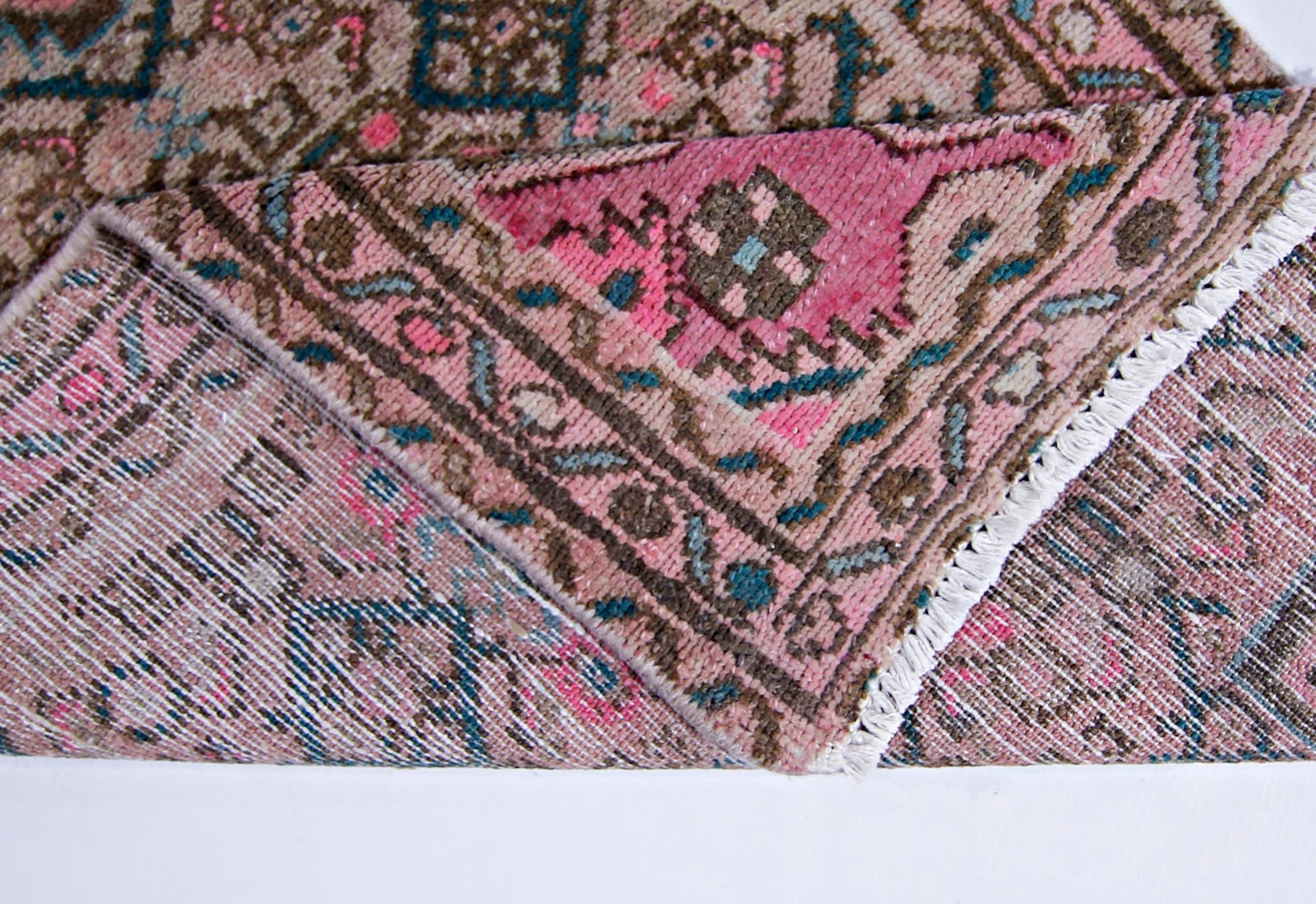 Handmade Vintage Persian Hallway Runner | 181 x 65 cm | 5'11" x 2'2" - Najaf Rugs & Textile