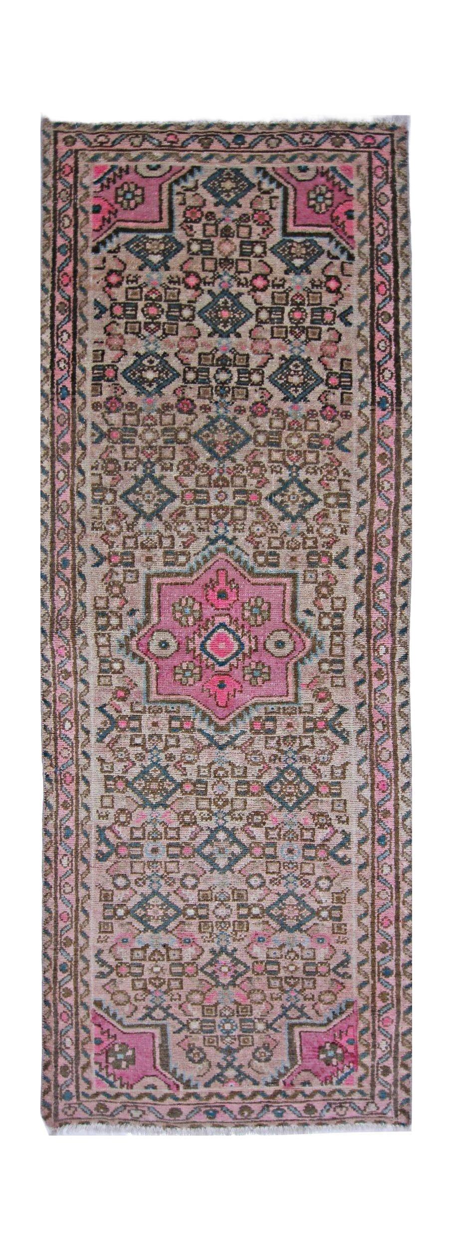 Handmade Vintage Persian Hallway Runner | 181 x 65 cm | 5'11" x 2'2" - Najaf Rugs & Textile