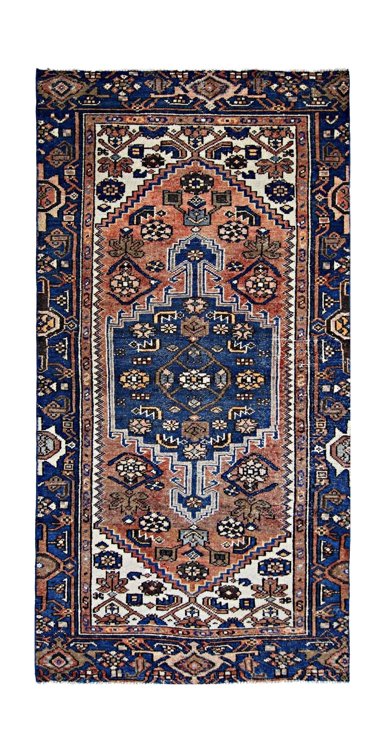 Handmade Vintage Persian Hallway Runner | 181 x 92 cm | 5'11" x 3' - Najaf Rugs & Textile
