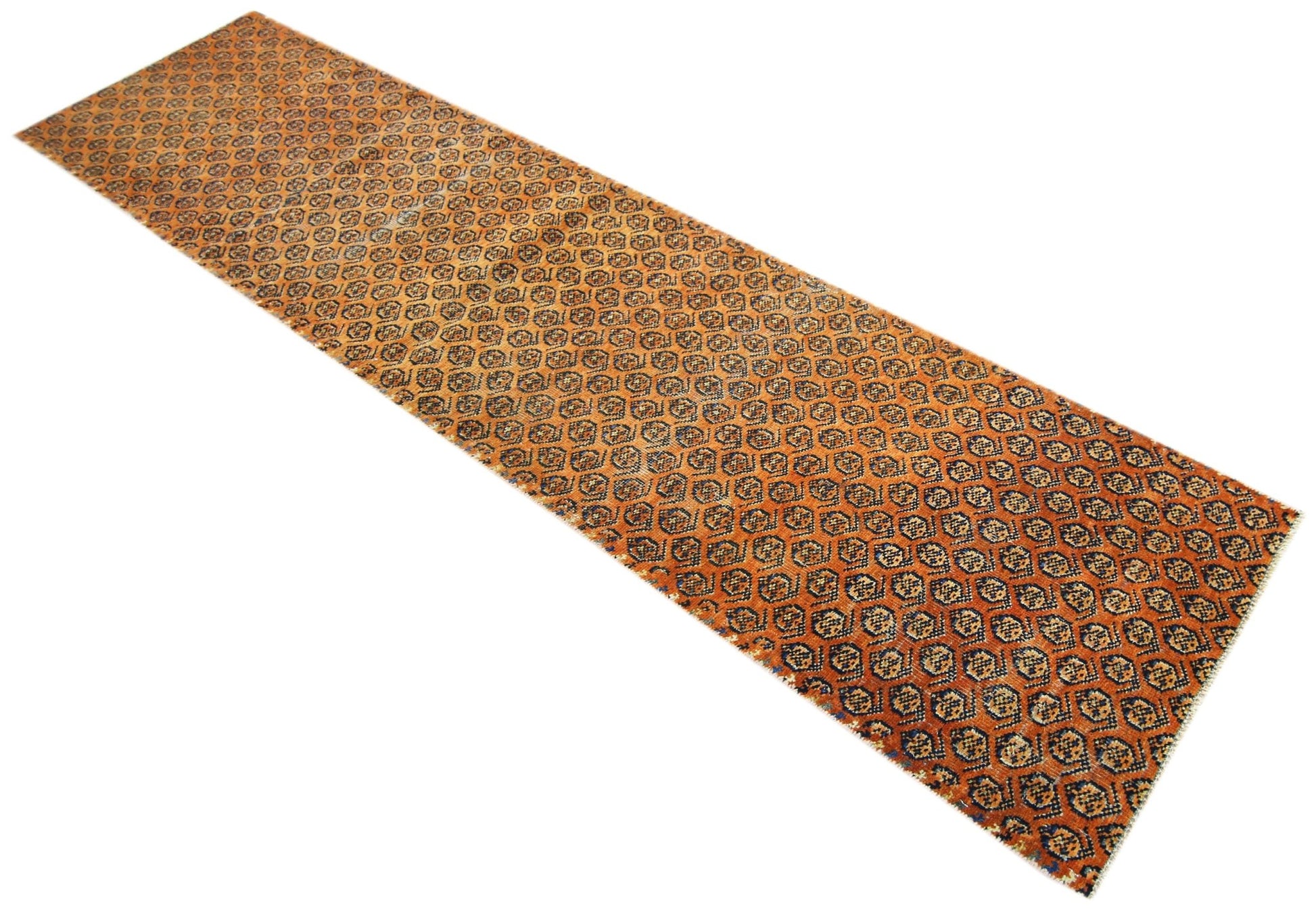 Handmade Vintage Persian Hallway Runner | 240 x 59 cm | 7'10" x 1'11" - Najaf Rugs & Textile