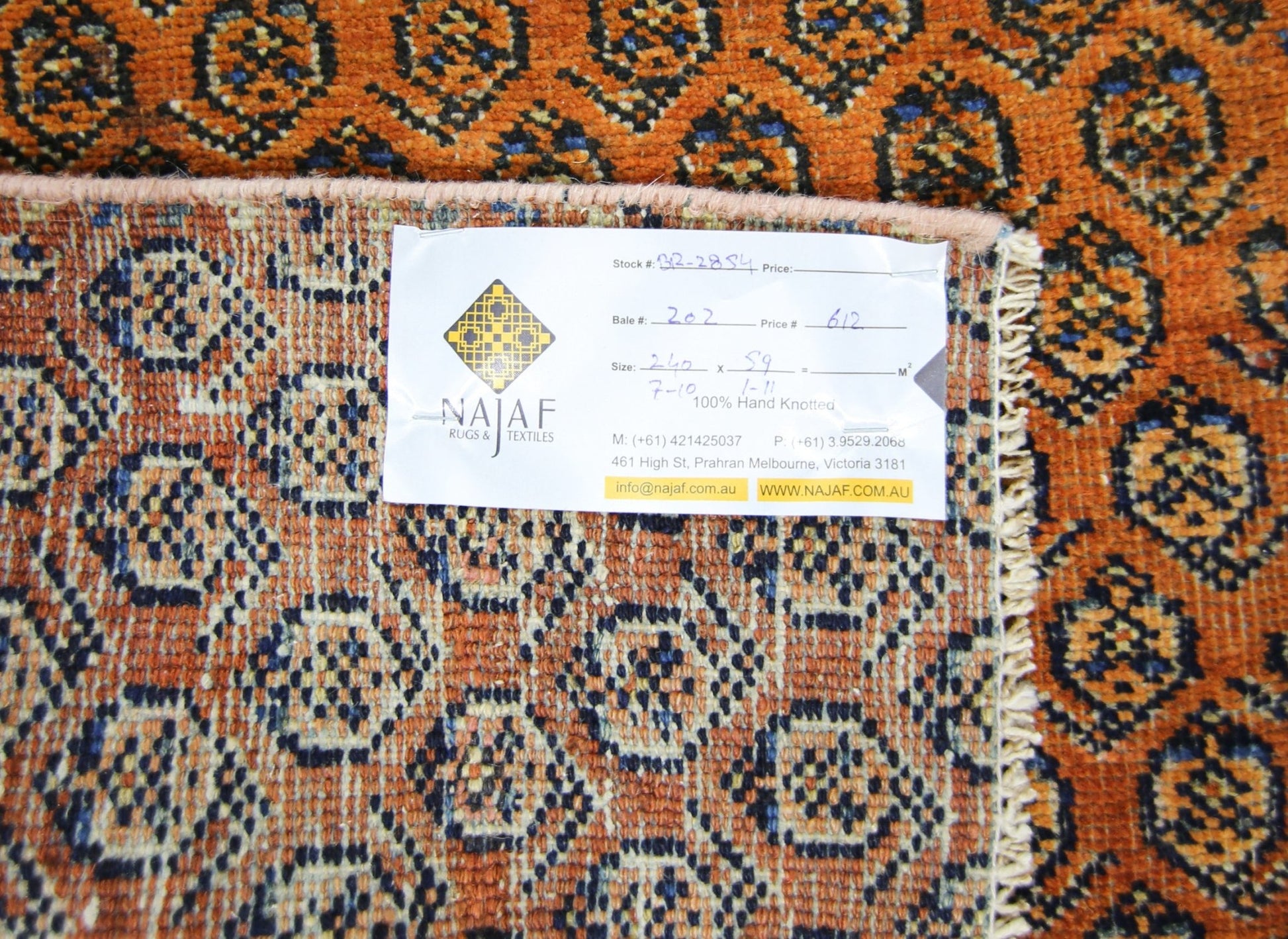 Handmade Vintage Persian Hallway Runner | 240 x 59 cm | 7'10" x 1'11" - Najaf Rugs & Textile