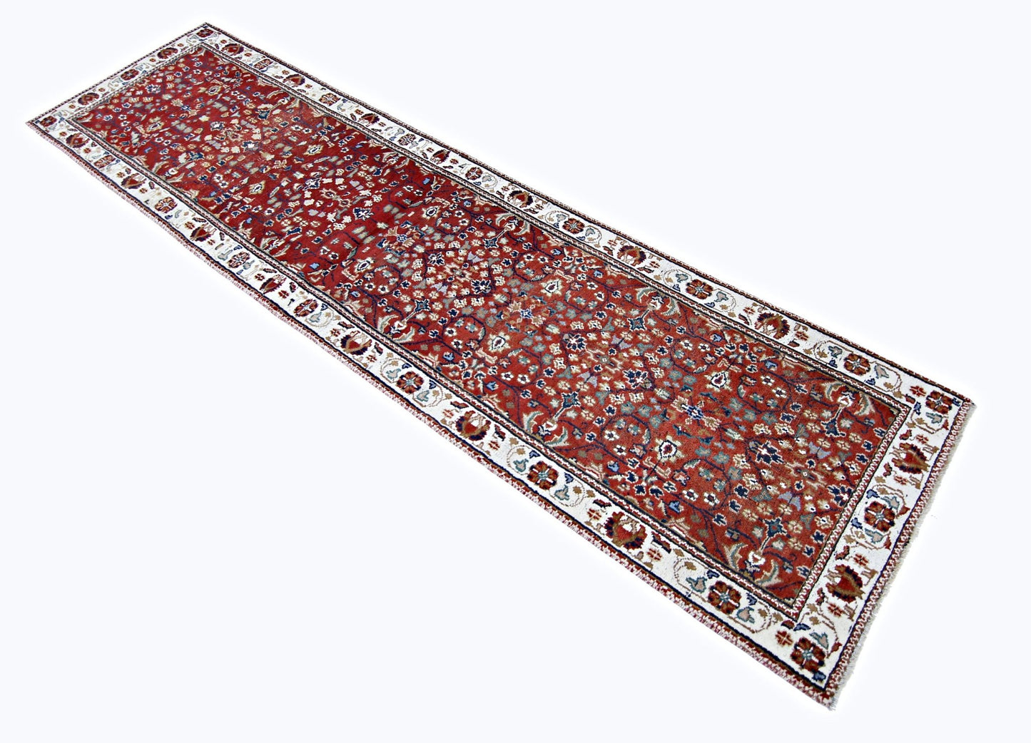 Handmade Vintage Persian Hallway Runner | 282 x 74 cm | 9'3"" x 2'5" - Najaf Rugs & Textile