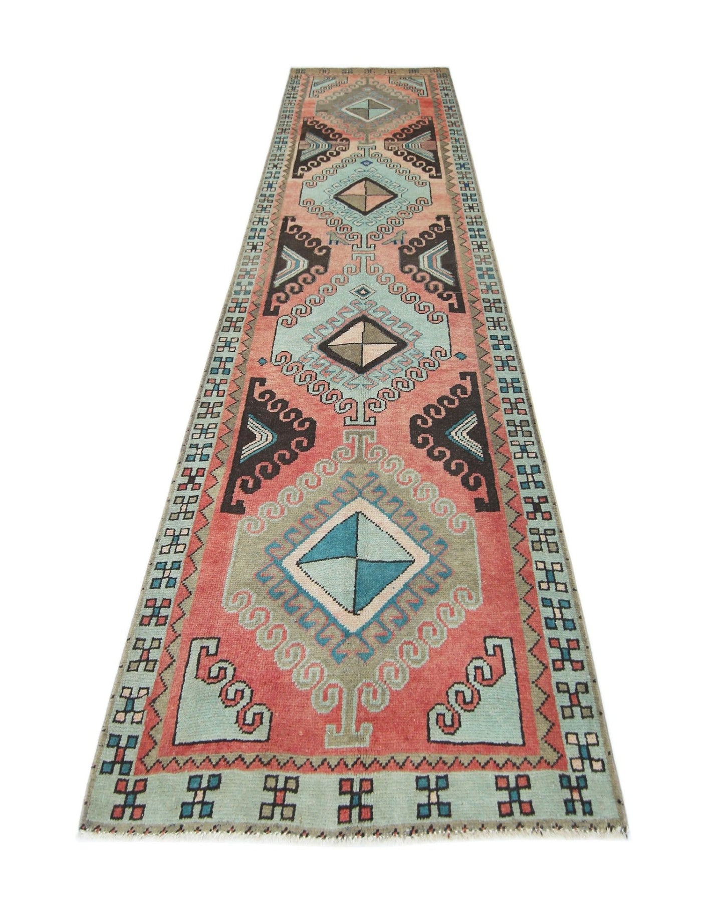Handmade Vintage Persian Hallway Runner | 291 x 87 cm | 9'7" x 2'10" - Najaf Rugs & Textile