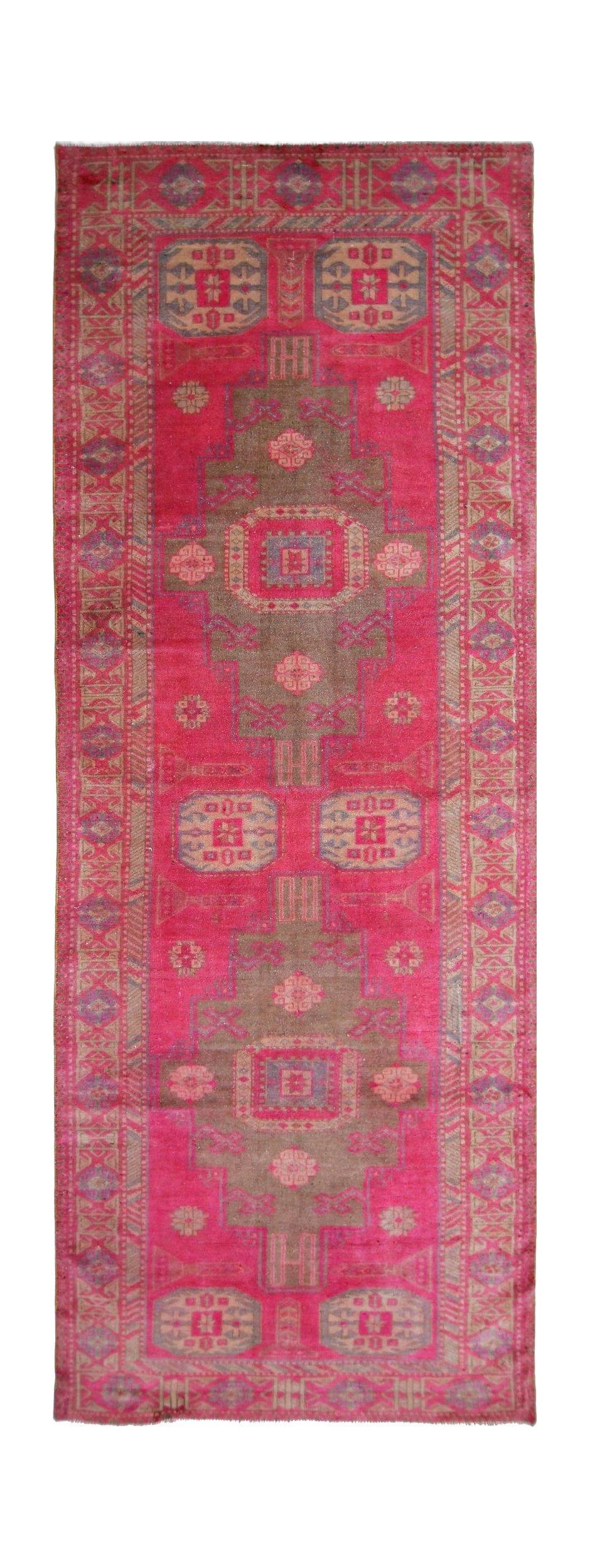 Handmade Vintage Persian Hallway Runner | 292 x 105 cm | 9'7" x 3'5" - Najaf Rugs & Textile