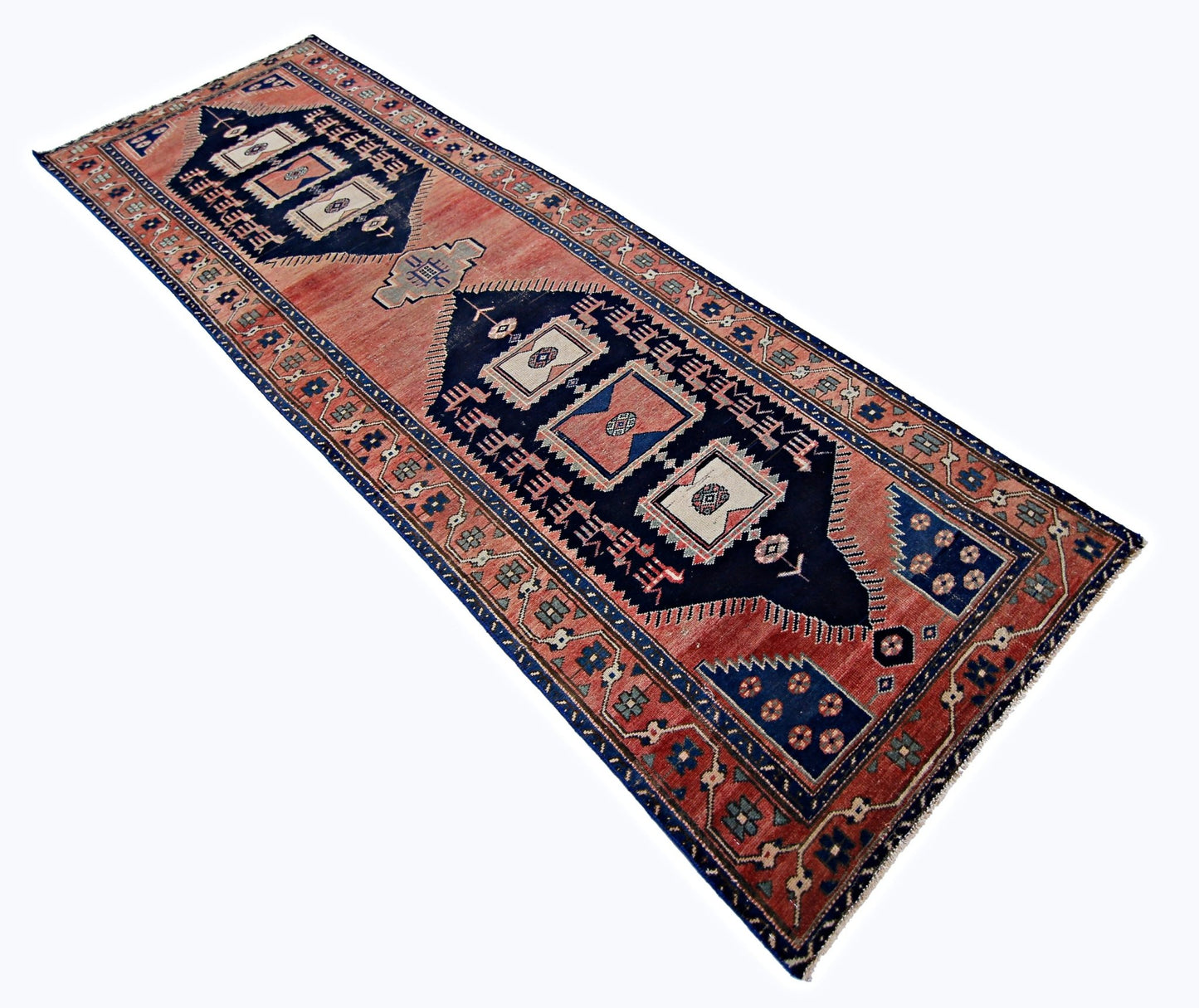 Handmade Vintage Persian Hallway Runner | 292 x 92 cm | 9'7" x 3' - Najaf Rugs & Textile