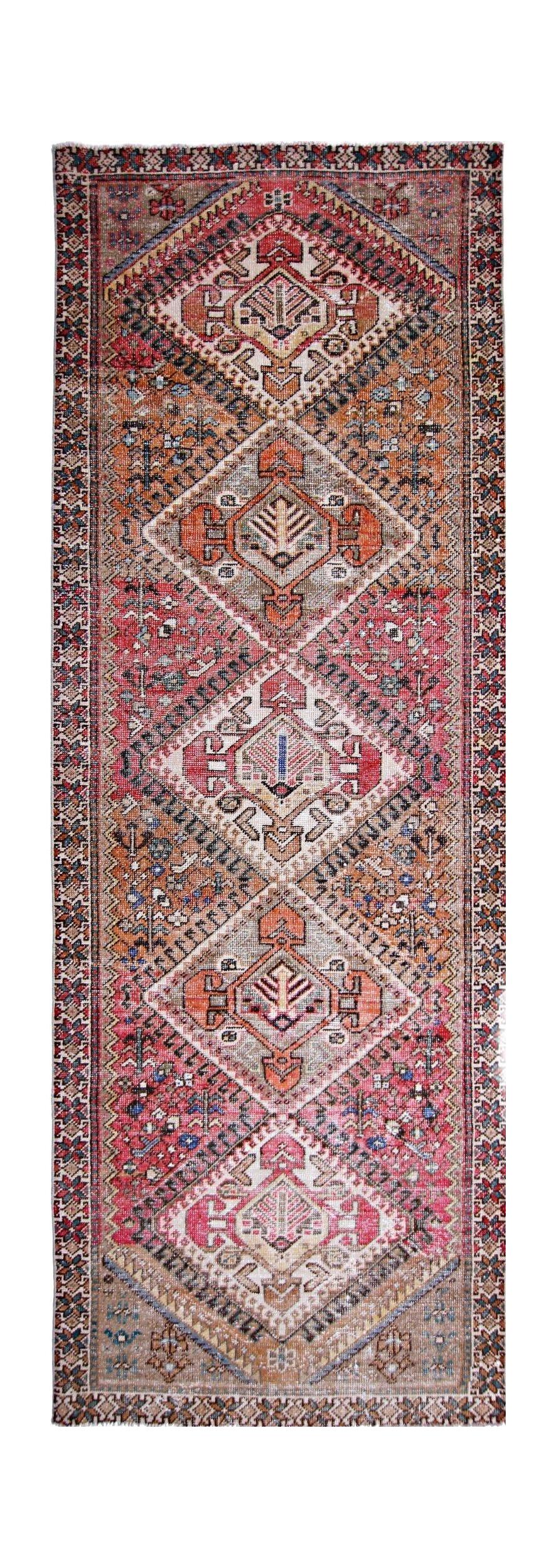 Handmade Vintage Persian Hallway Runner | 296 x 103 cm | 9'9" x 3'5" - Najaf Rugs & Textile