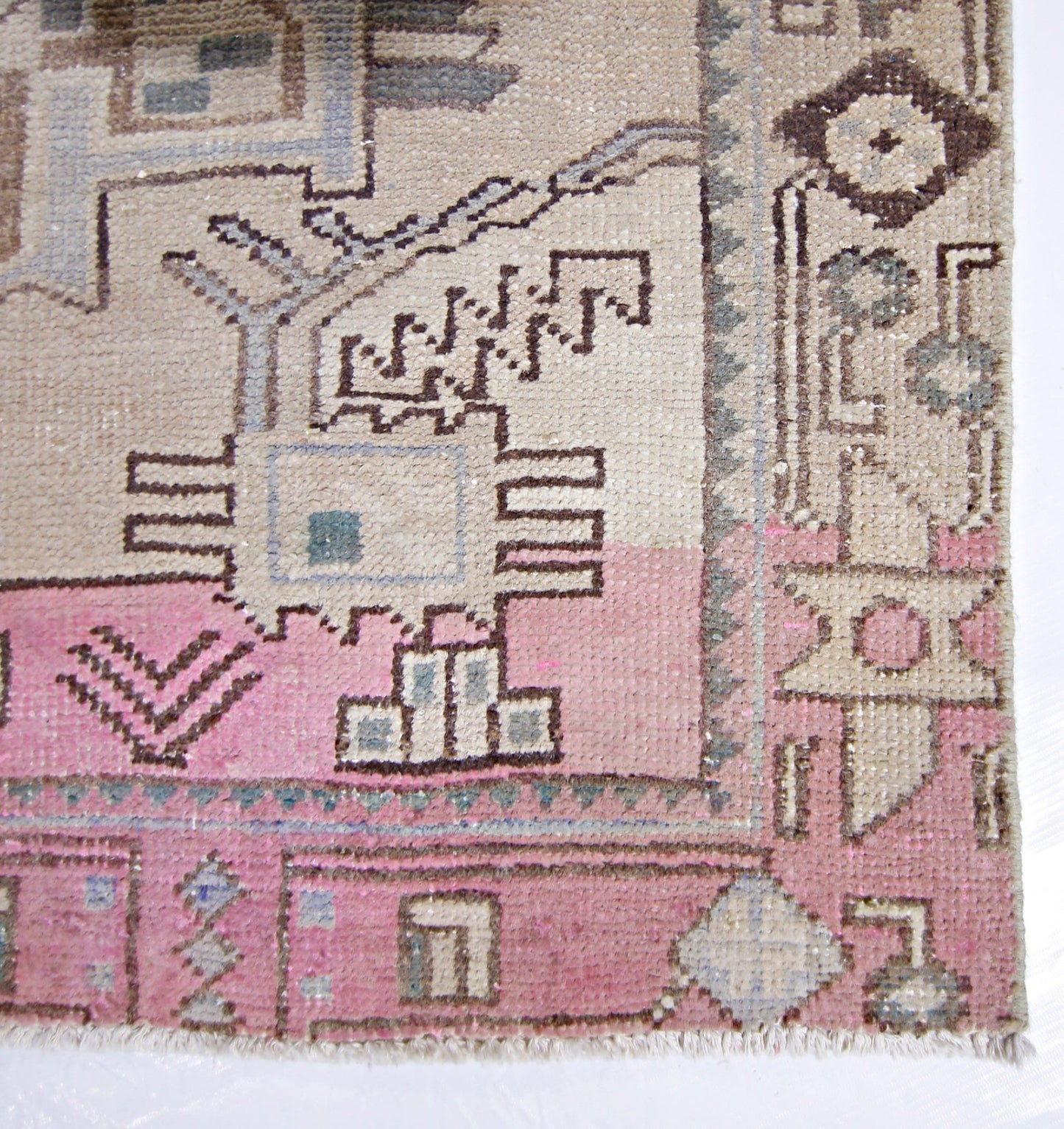 Handmade Vintage Persian Hallway Runner | 308 x 95 cm | 10'1" x 3'1" - Najaf Rugs & Textile