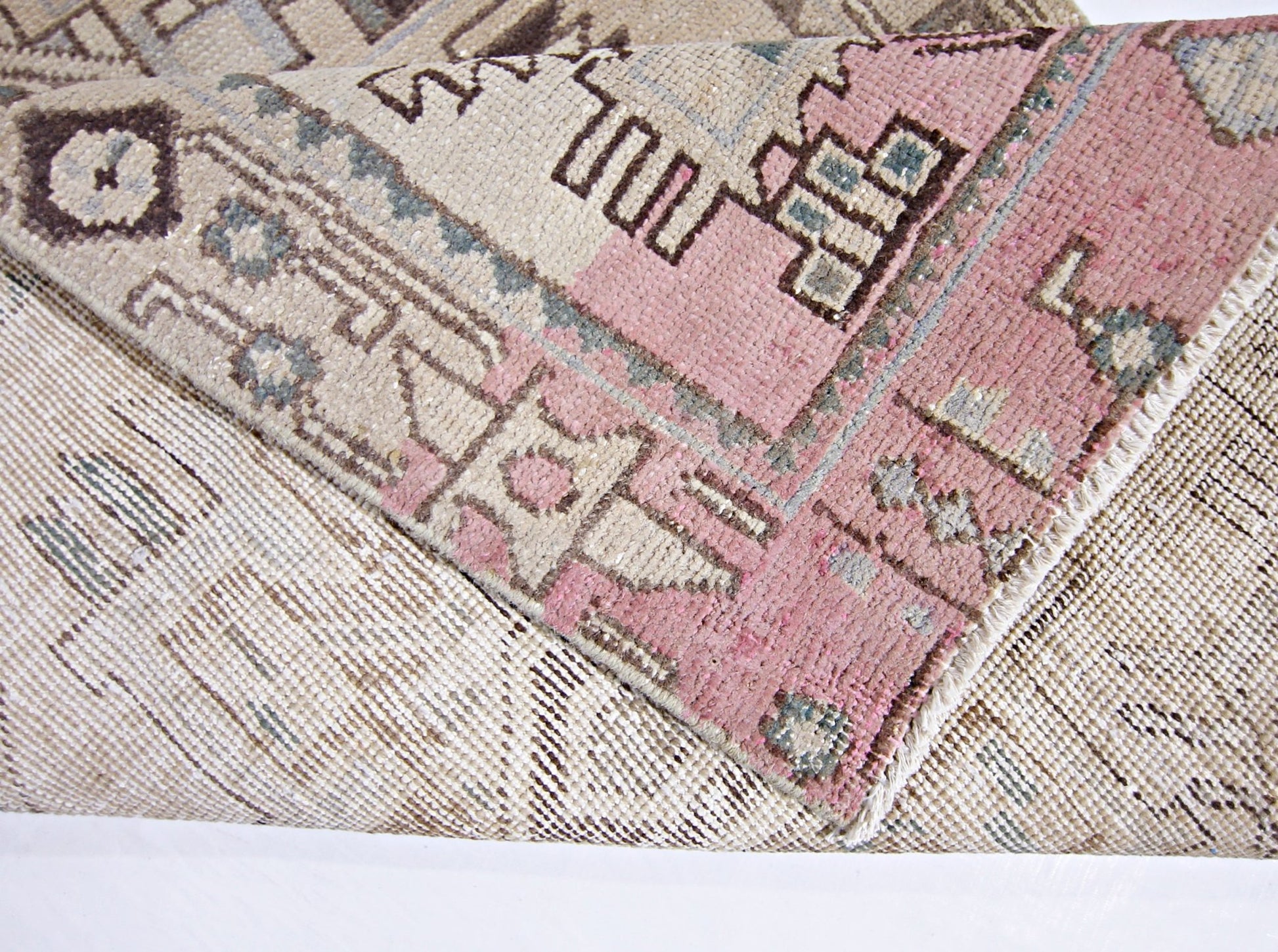 Handmade Vintage Persian Hallway Runner | 308 x 95 cm | 10'1" x 3'1" - Najaf Rugs & Textile