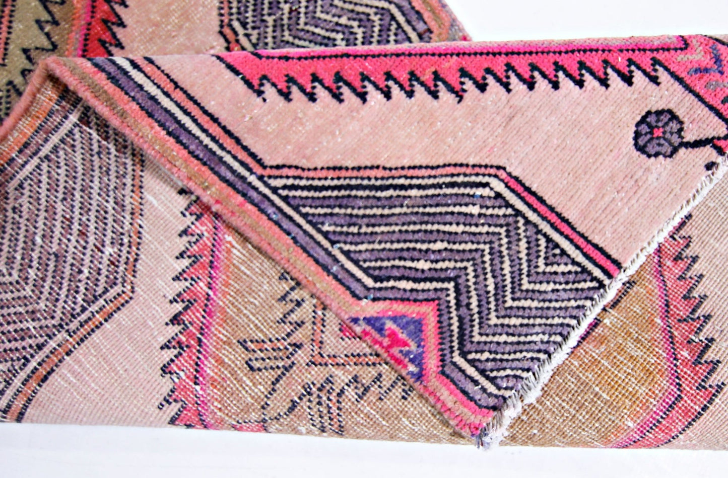Handmade Vintage Persian Hallway Runner | 339 x 60 cm | 11'1" x 1'11" - Najaf Rugs & Textile