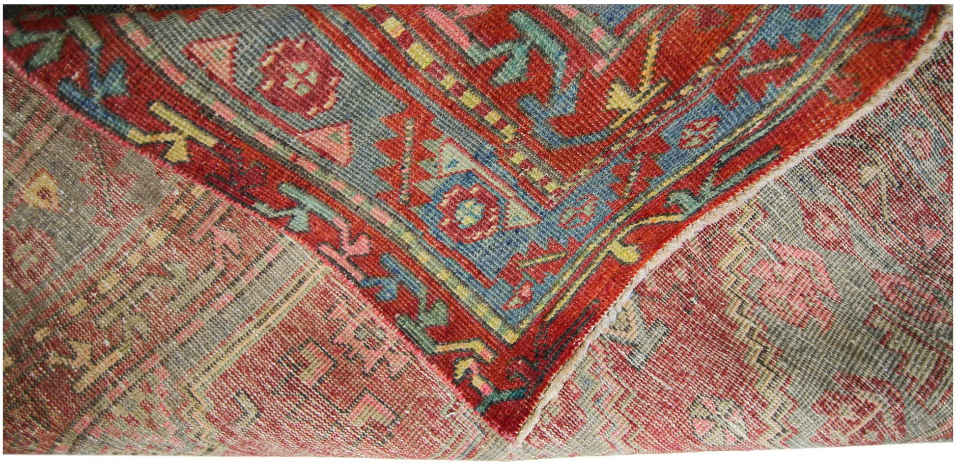 Handmade Vintage Persian Hallway Runner | 370 x 118 cm | 12'2" x 3'10" - Najaf Rugs & Textile