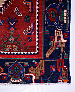 Handmade Vintage Persian Sanandaj Rug | 193 x 120 cm | 6'4" x 3'11" - Najaf Rugs & Textile
