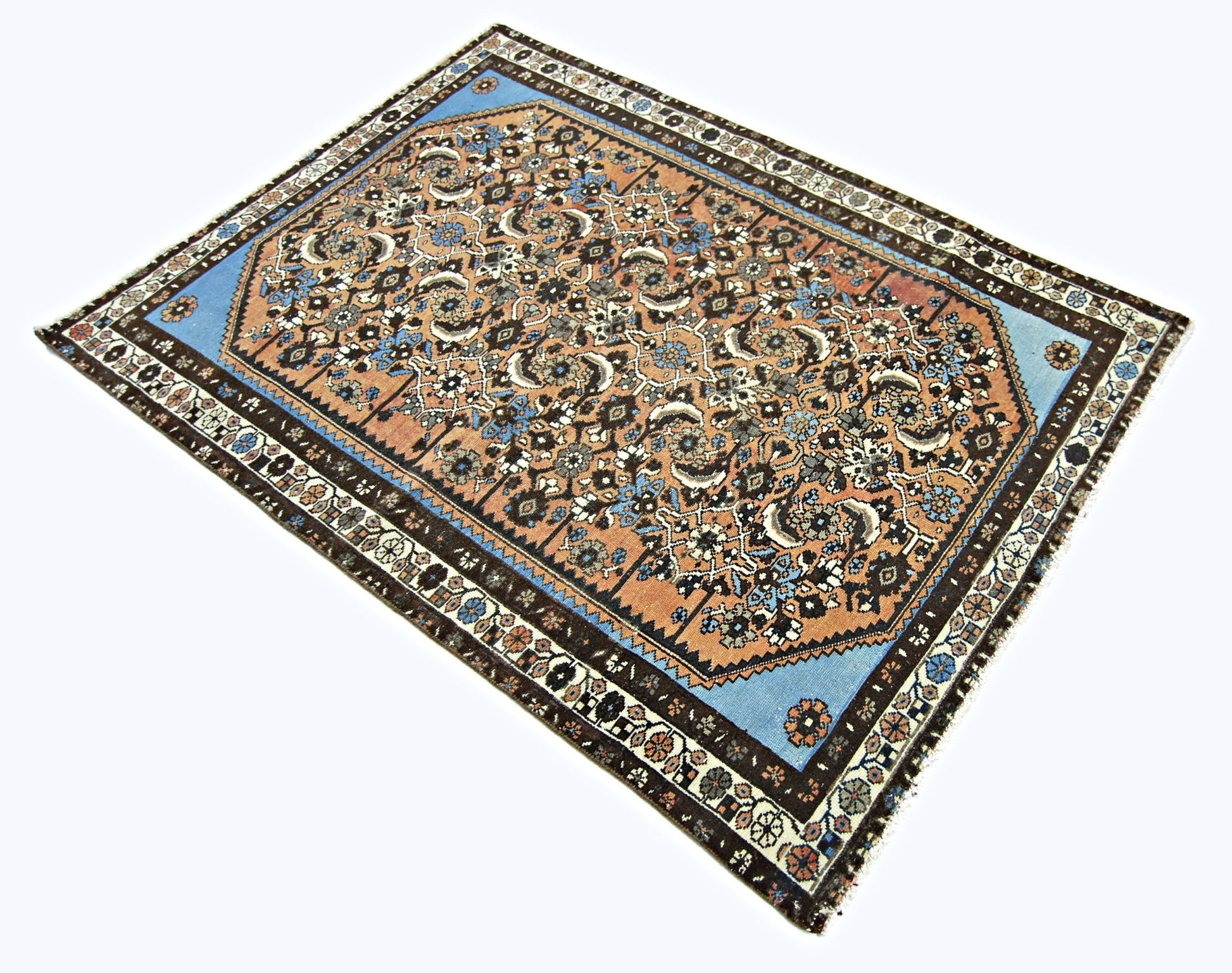 Handmade Vintage Persian Rug | 146 x 105 cm | 4'9" x 3'5" - Najaf Rugs & Textile