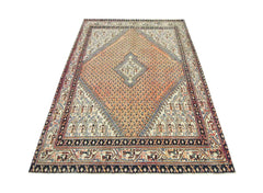 Handmade Vintage Persian Saraband Rug | 195 x 133 cm | 6'5" x 4'4" - Najaf Rugs & Textile