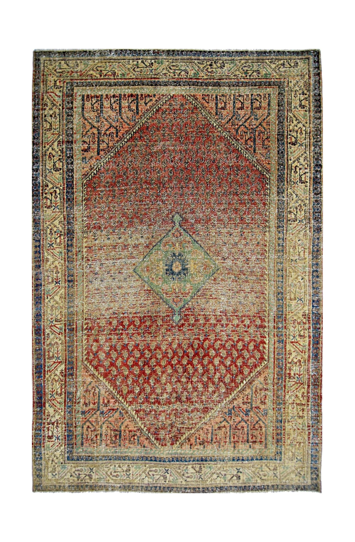 Handmade Vintage Persian Seraband Rug | 211 x 130 cm | 6'11" x 4'3" - Najaf Rugs & Textile