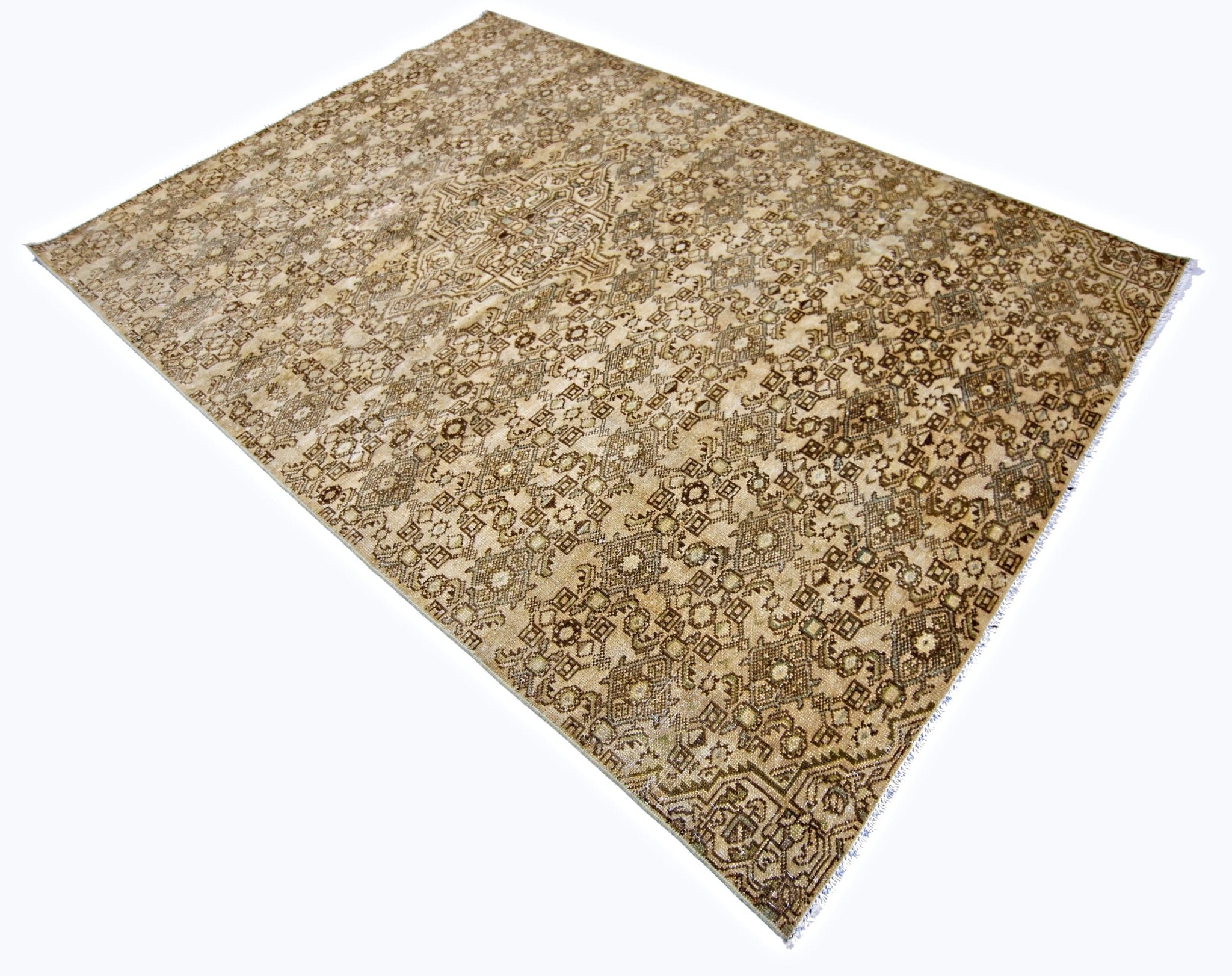 Handmade Vintage Persian Rug | 223 x 155 cm | 7'4" x 5'1" - Najaf Rugs & Textile
