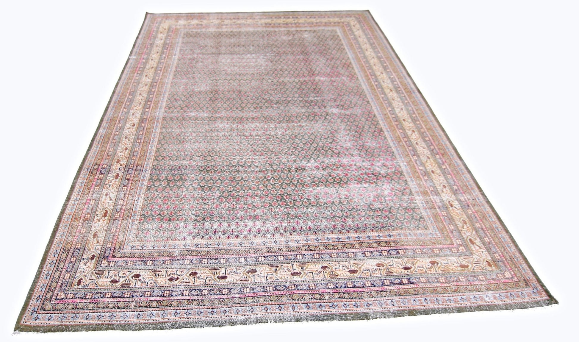 Handmade Vintage Persian Senneh Rug | 288 x 194 cm | 9'5" x 6'4" - Najaf Rugs & Textile