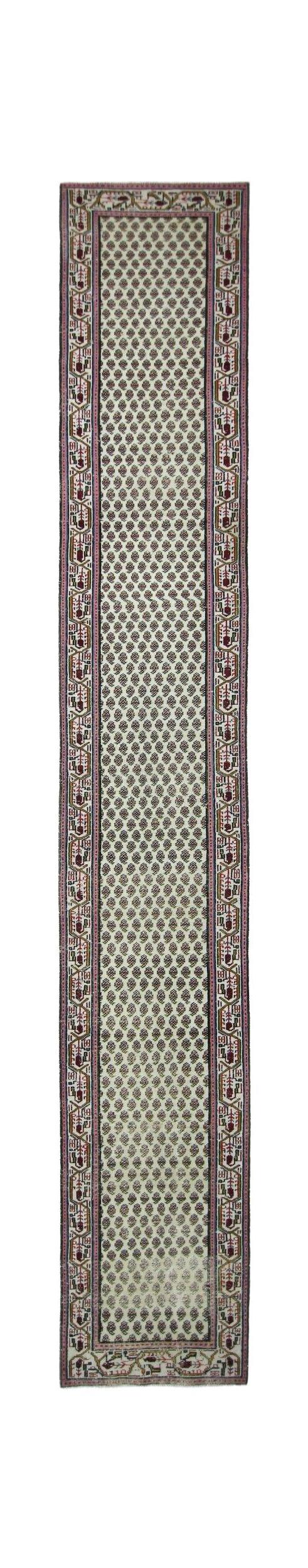 Handmade Vintage Persian Saraband Hallway Runner | 476 x 79 cm | 15'7" x 2'7" - Najaf Rugs & Textile