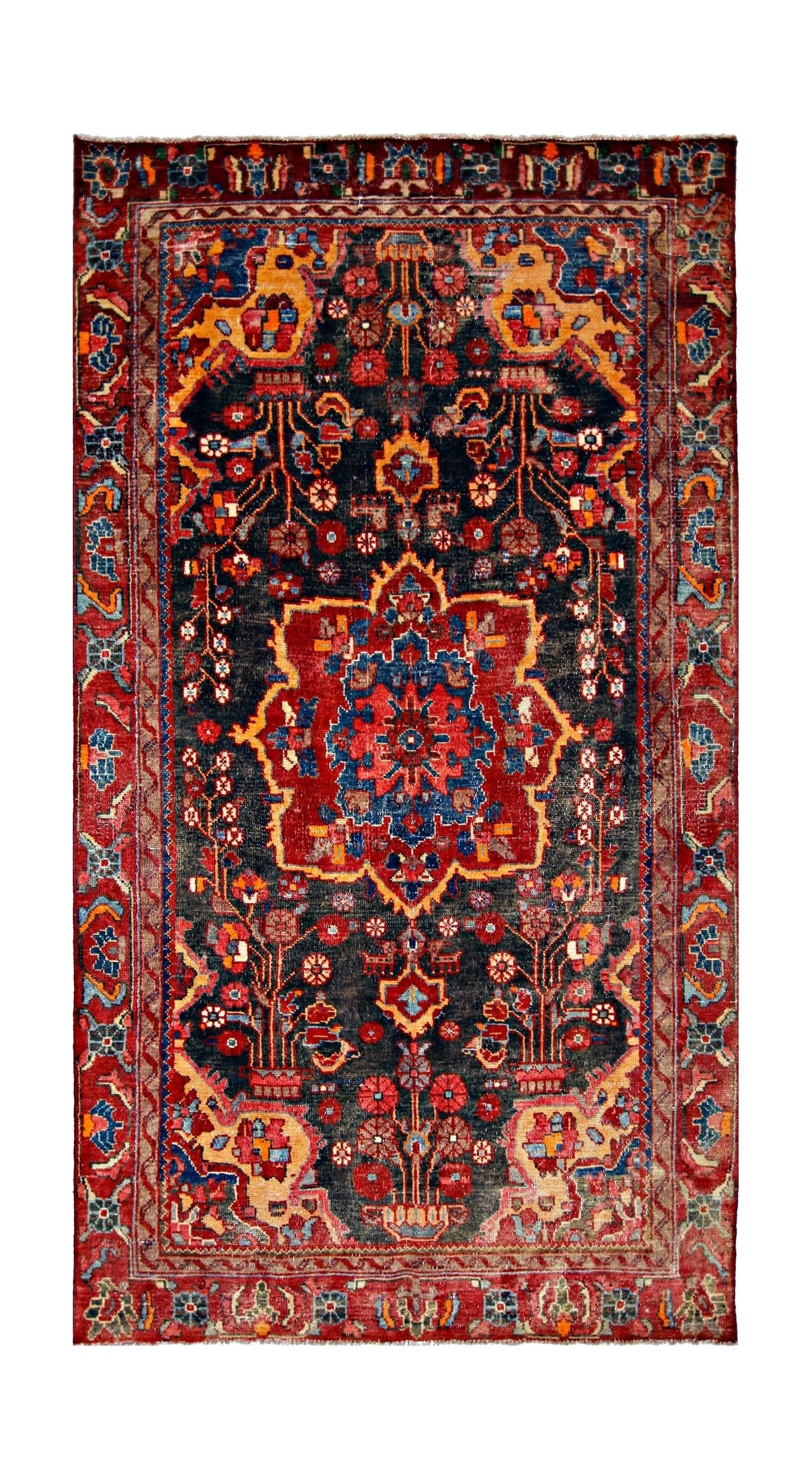 Handmade Vintage Persian Rug | 212 x 113 cm | 7' x 3'9" - Najaf Rugs & Textile