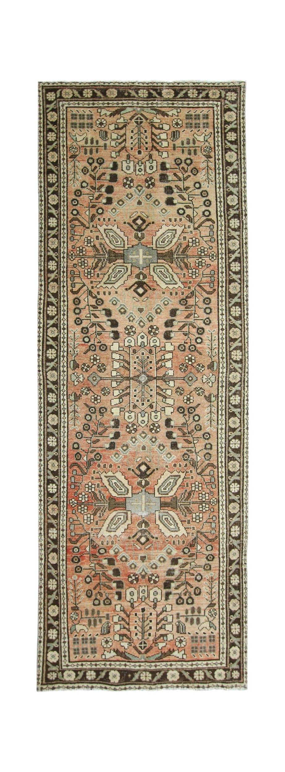 Handmade Vintage Persian Sarouk Hallway Runner | 292 x 101 cm | 9'7" x 3'4" - Najaf Rugs & Textile