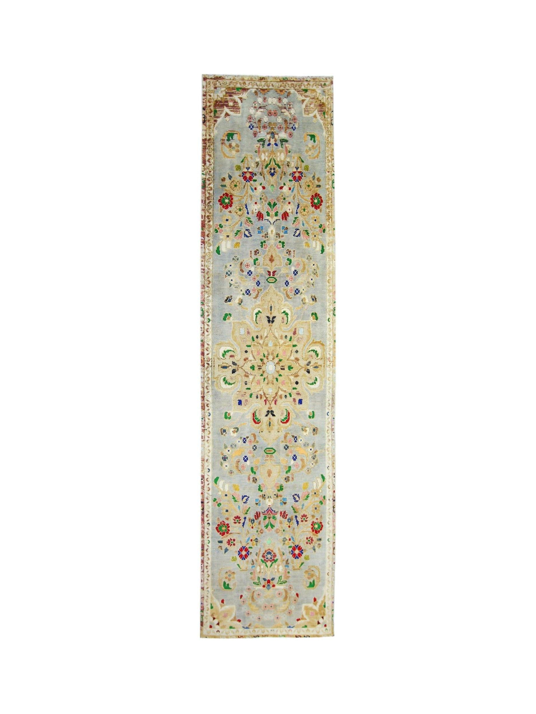 Handmade Vintage Persian Hallway Runner | 324 x 75 cm | 10'7" x 2'5" - Najaf Rugs & Textile