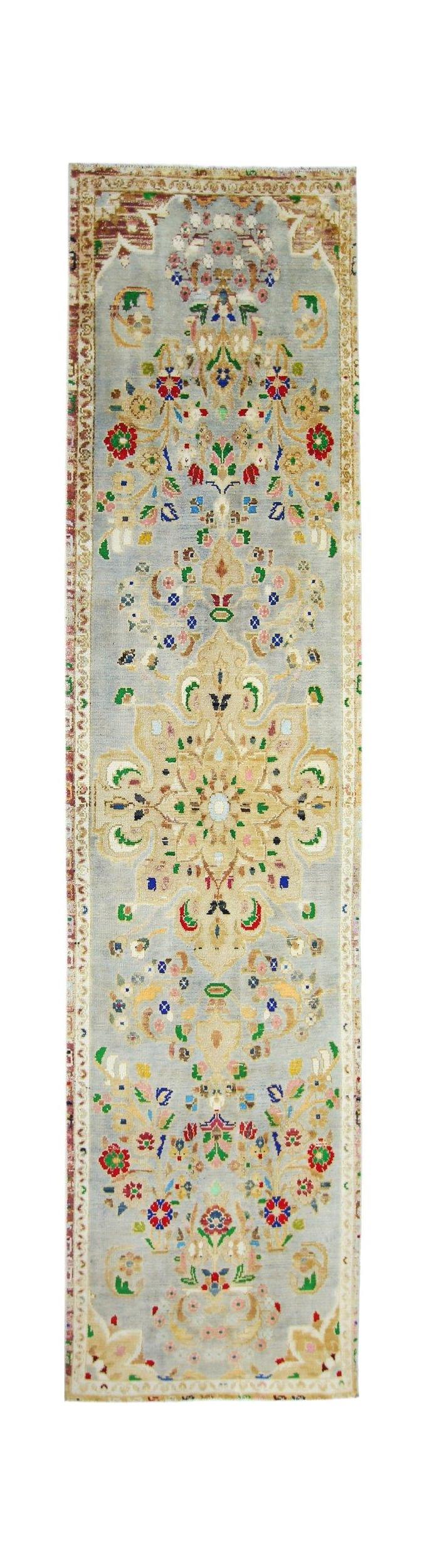 Handmade Vintage Persian Hallway Runner | 324 x 75 cm | 10'7" x 2'5" - Najaf Rugs & Textile