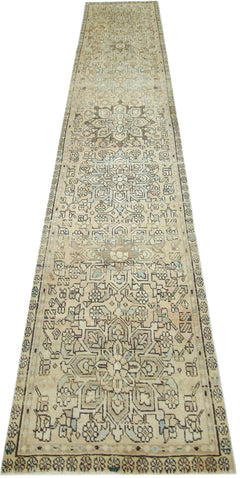 Handmade Vintage Persian Hallway Runner | 370 x 84 cm | 12'2" x 2'9" - Najaf Rugs & Textile
