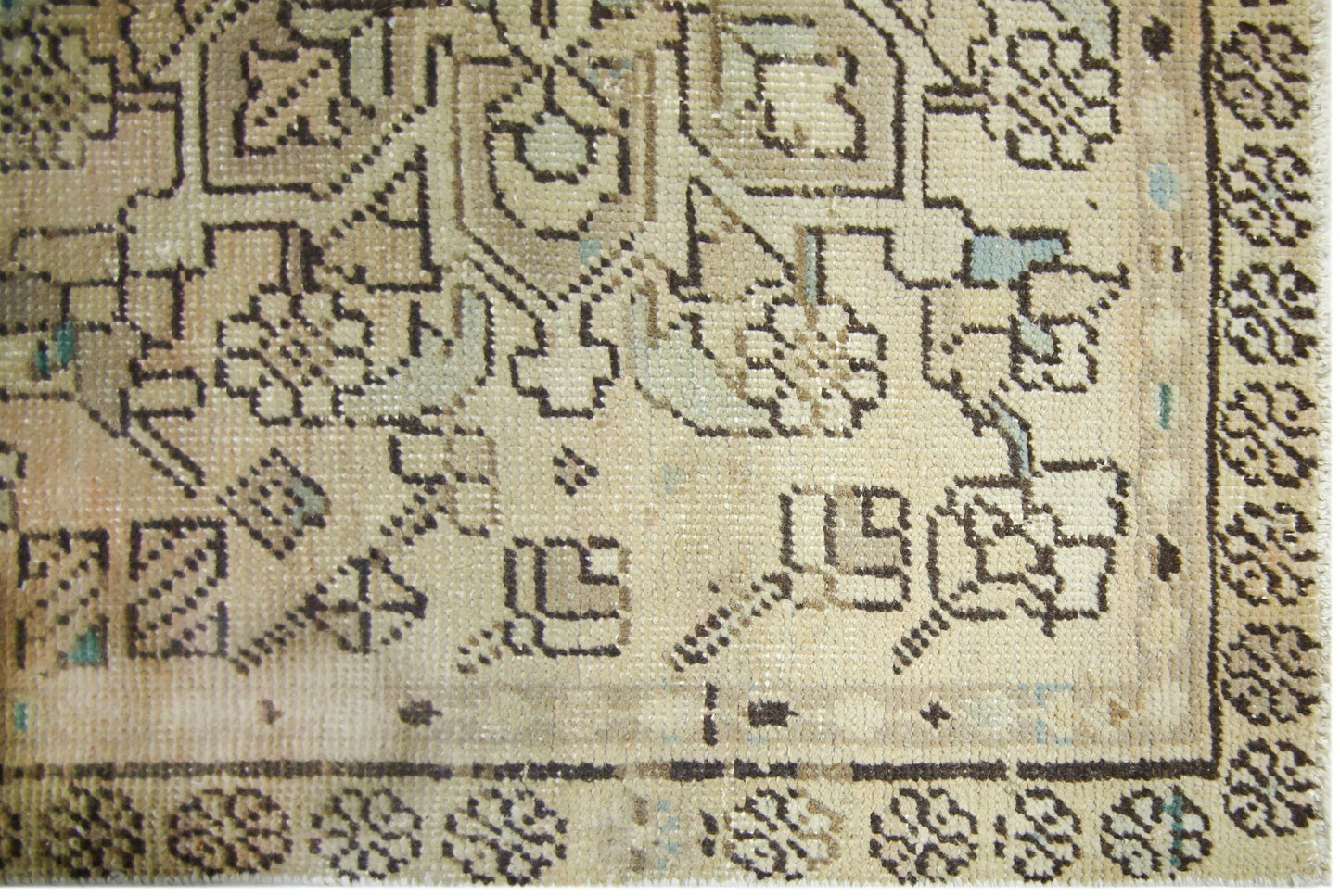 Handmade Vintage Persian Hallway Runner | 370 x 84 cm | 12'2" x 2'9" - Najaf Rugs & Textile