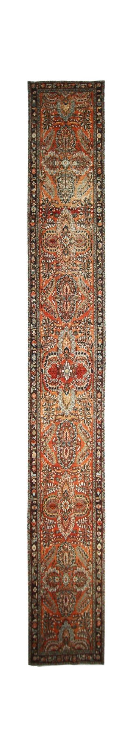 Handmade Vintage Persian Sarouk Hallway Runner | 582 x 80 cm | 19'1" x 2'7" - Najaf Rugs & Textile