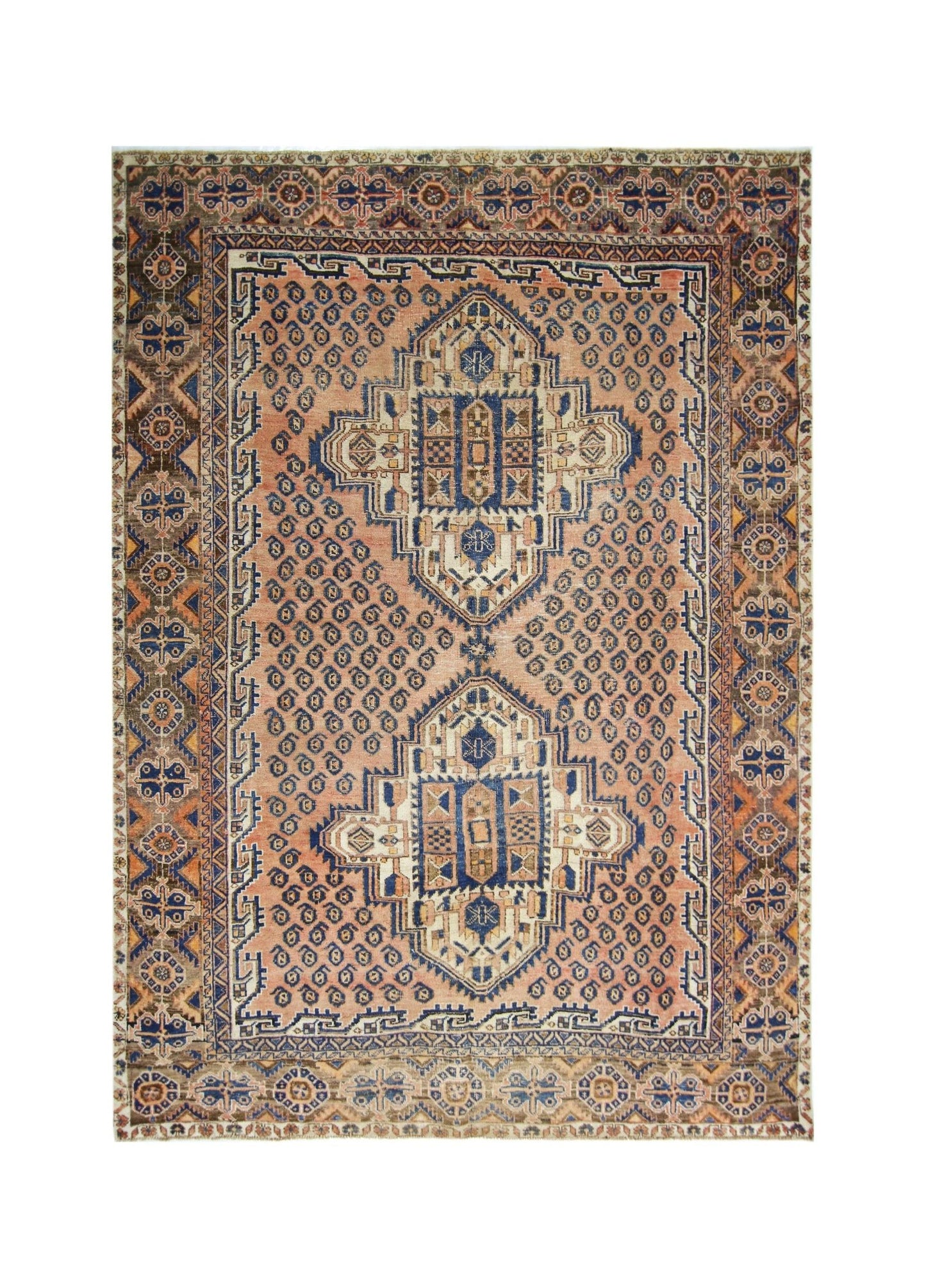 Handmade Vintage Persian Rug | 198 x 153 cm | 6'6" x 5' - Najaf Rugs & Textile