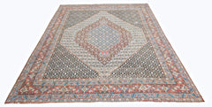 Handmade Vintage Persian Senneh Rug | 278 x 203 cm | 9'2" x 6'8" - Najaf Rugs & Textile